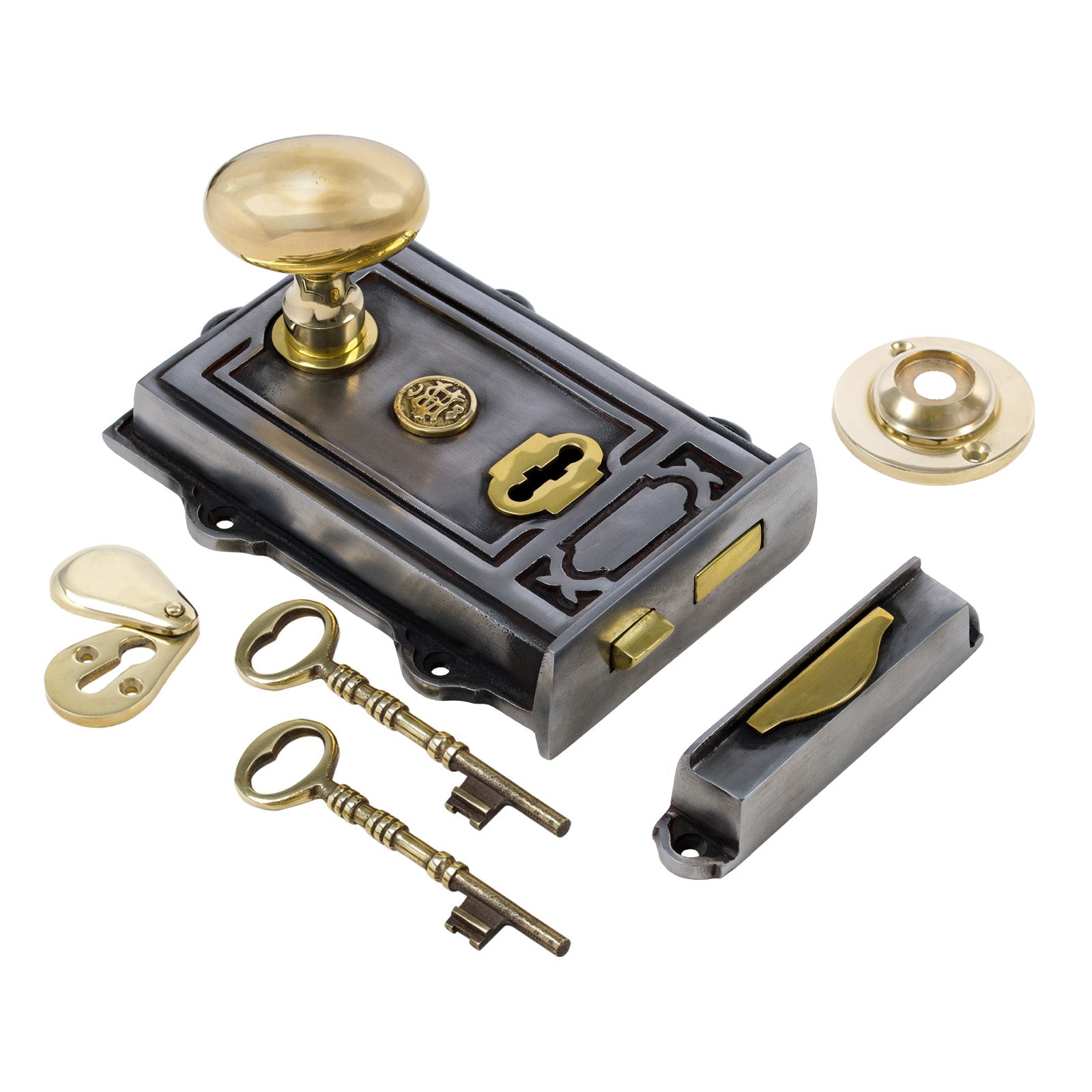 Ornate Iron Rim Lock & Knob Sets