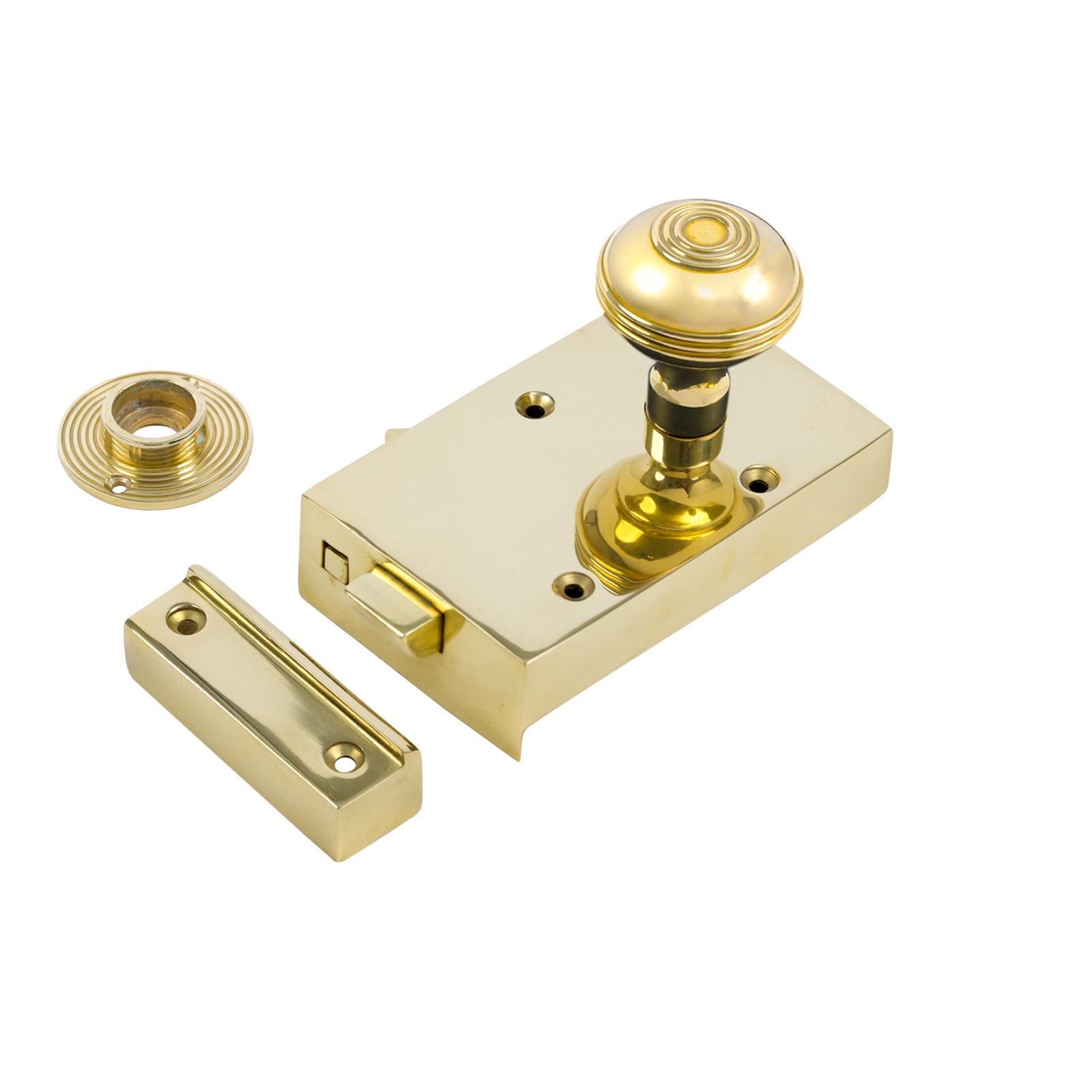 Brass Bathroom Rim Lock & Knob Sets