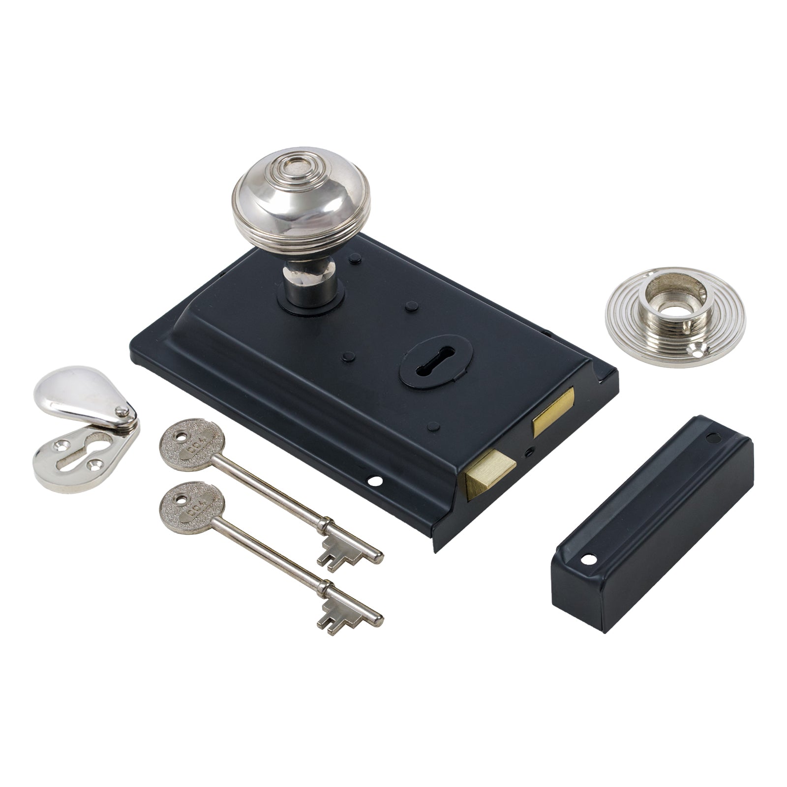 Classic Black Rim Lock & Knob Sets