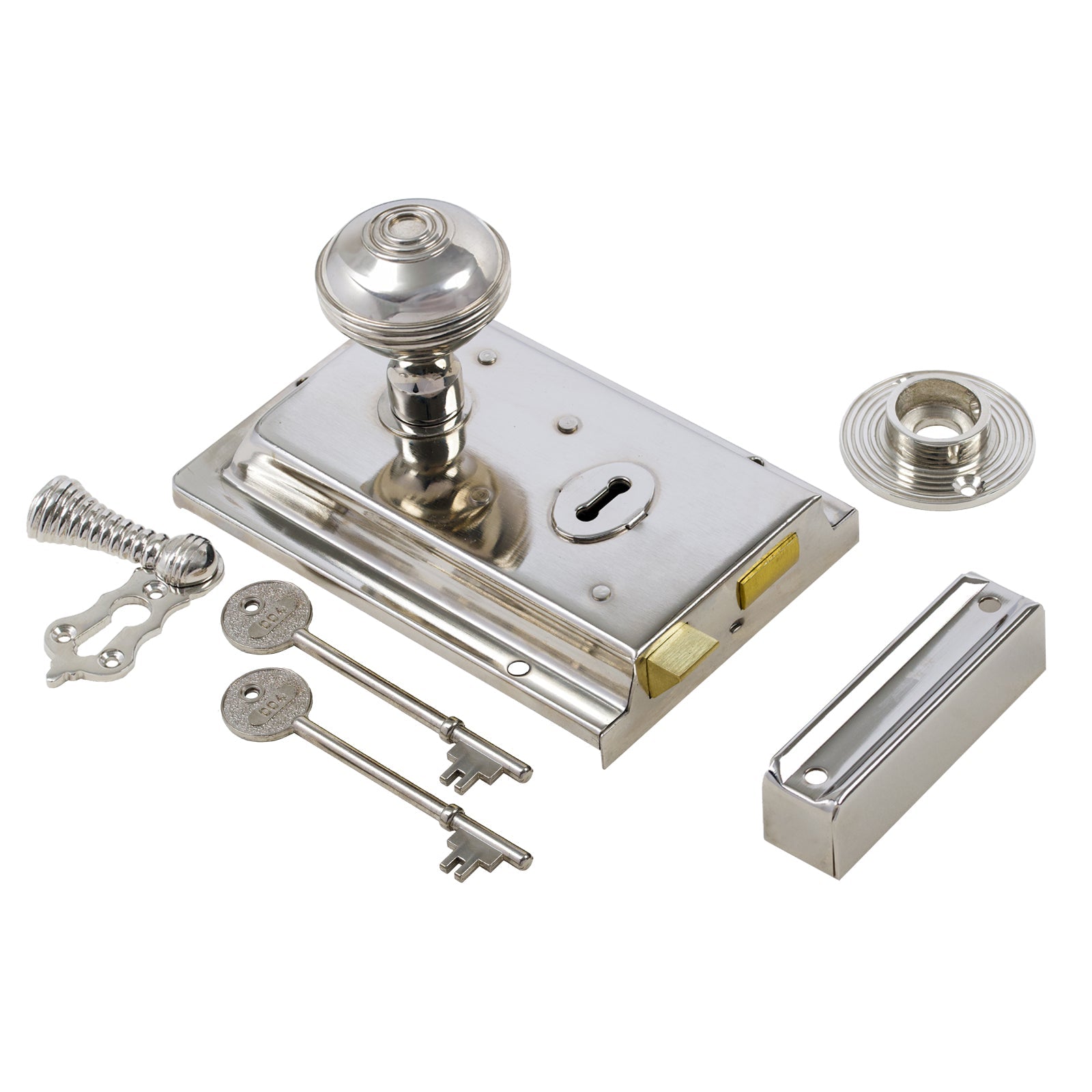 Classic Polished Nickel Rim Lock & Knob Sets