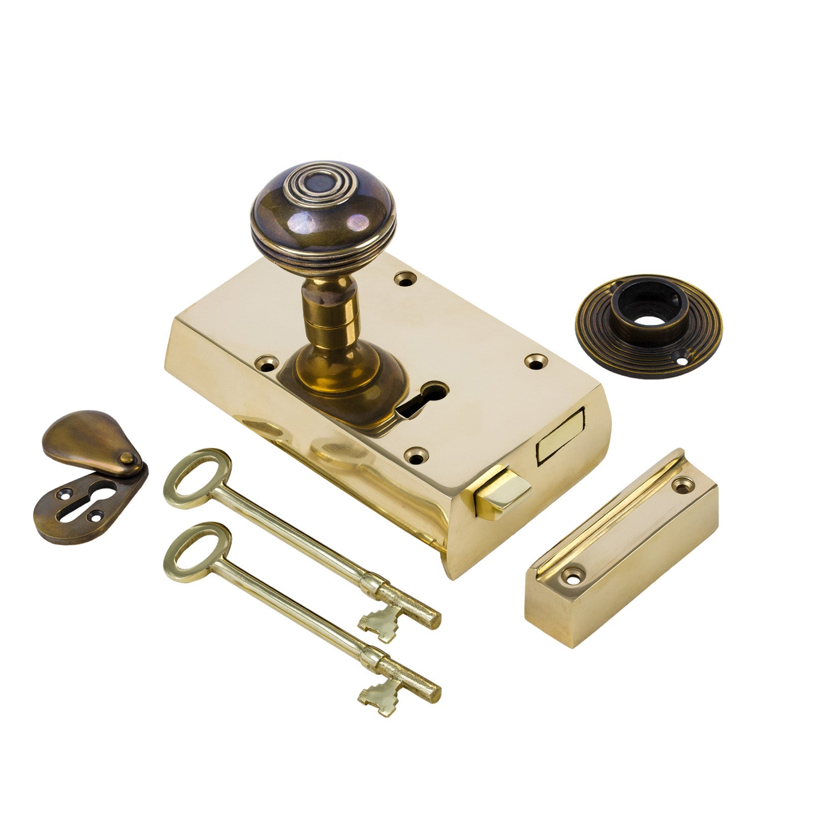 Small Brass Rim Lock & Knob Sets