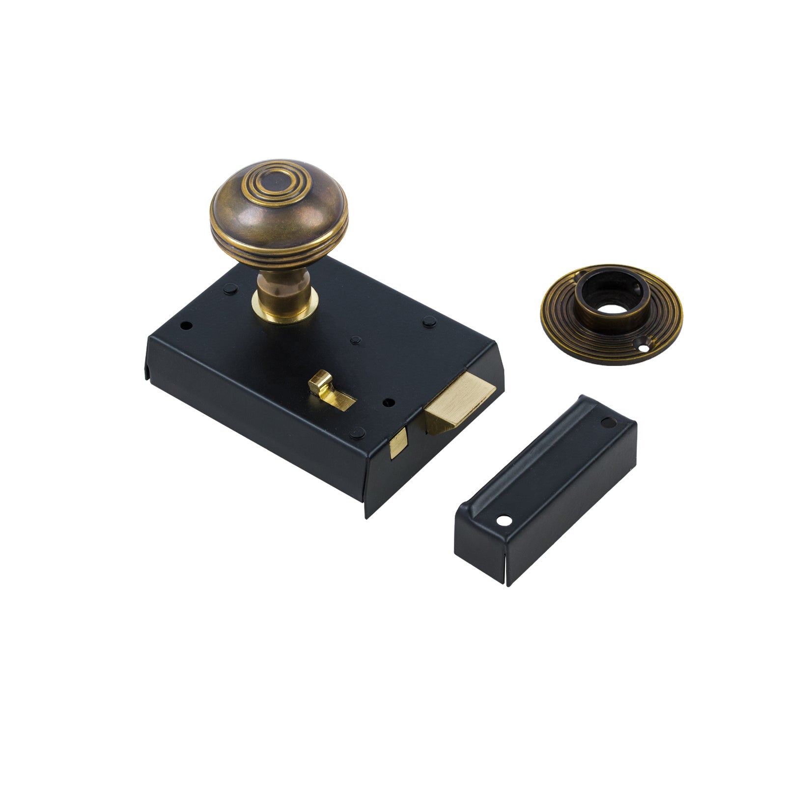 Classic Black Bathroom Rim Lock & Knob Sets