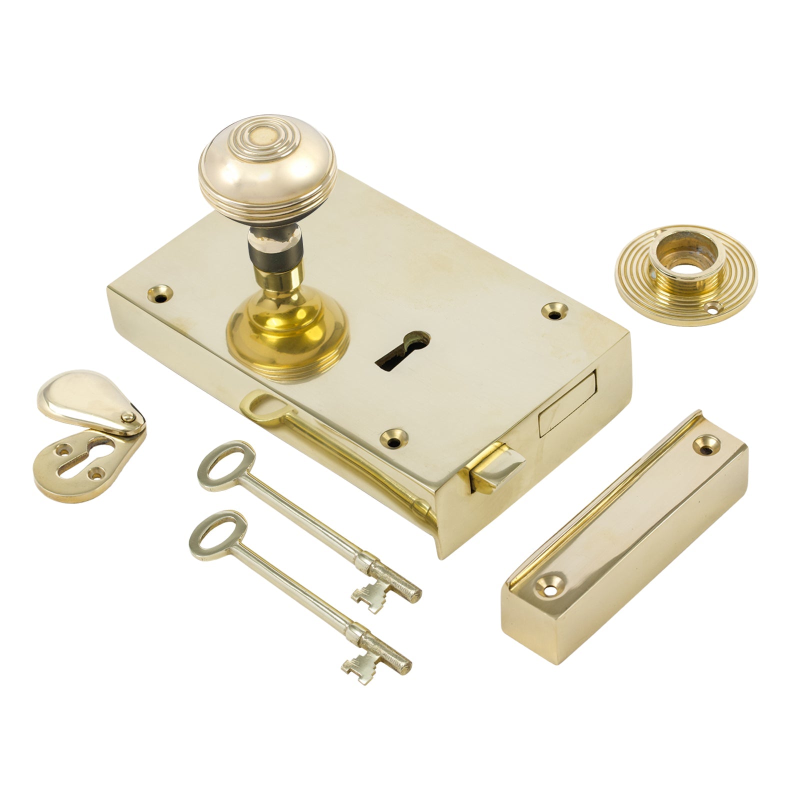 Large Brass Rim Lock & Knob Sets