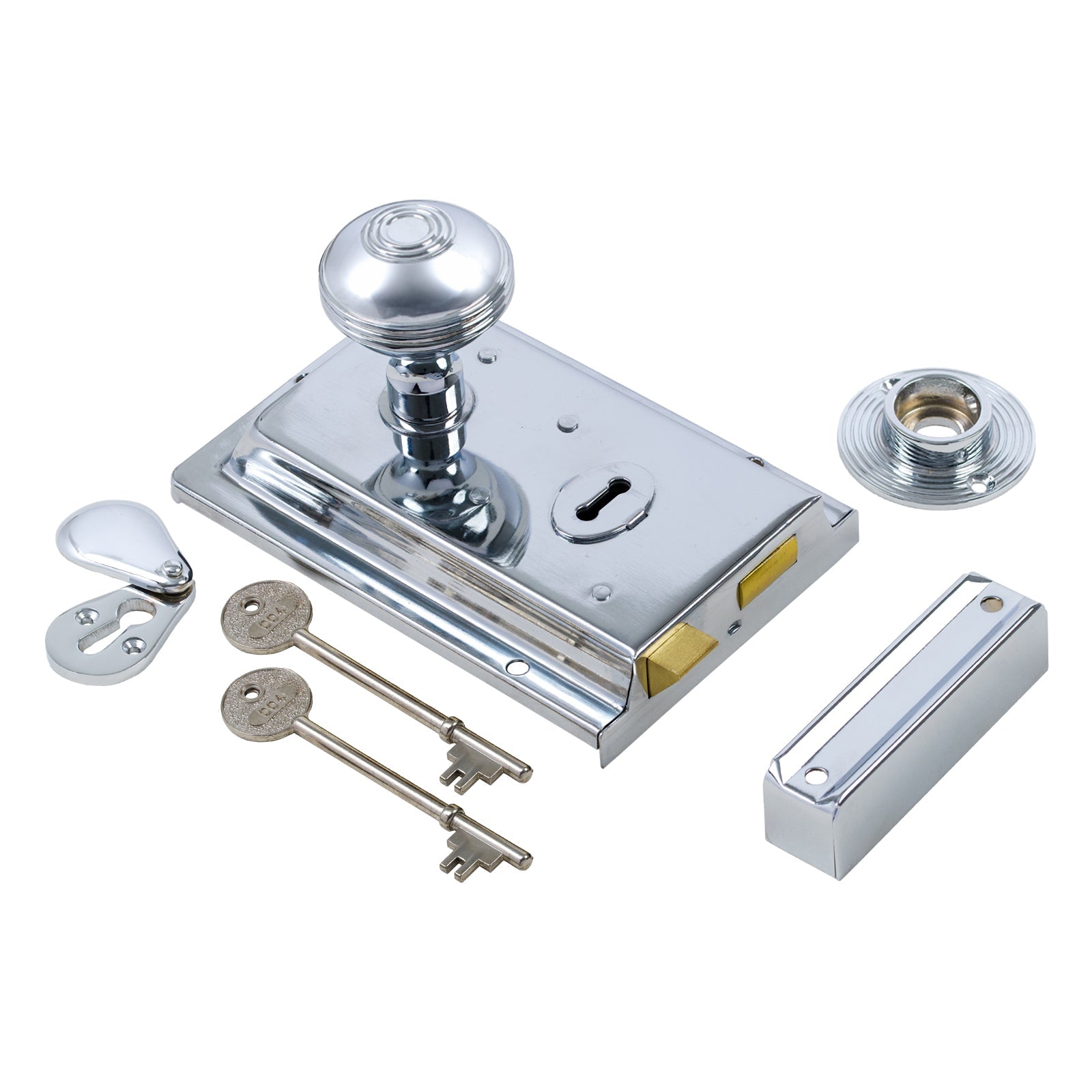 Classic Polished Chrome Rim Lock & Knob Sets