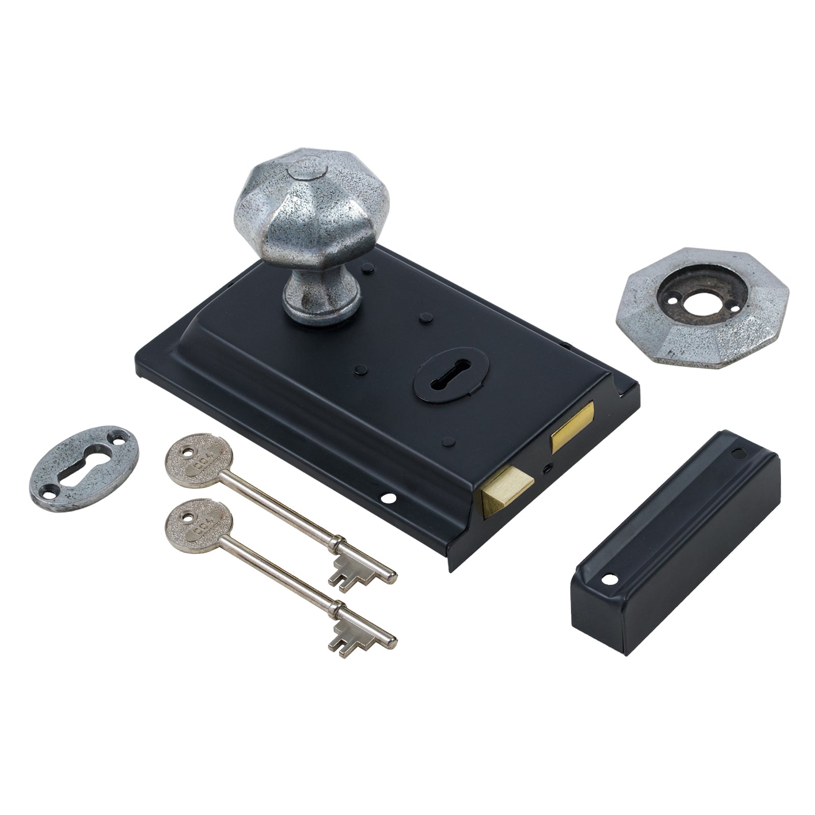 Classic Black Rim Lock & Knob Sets