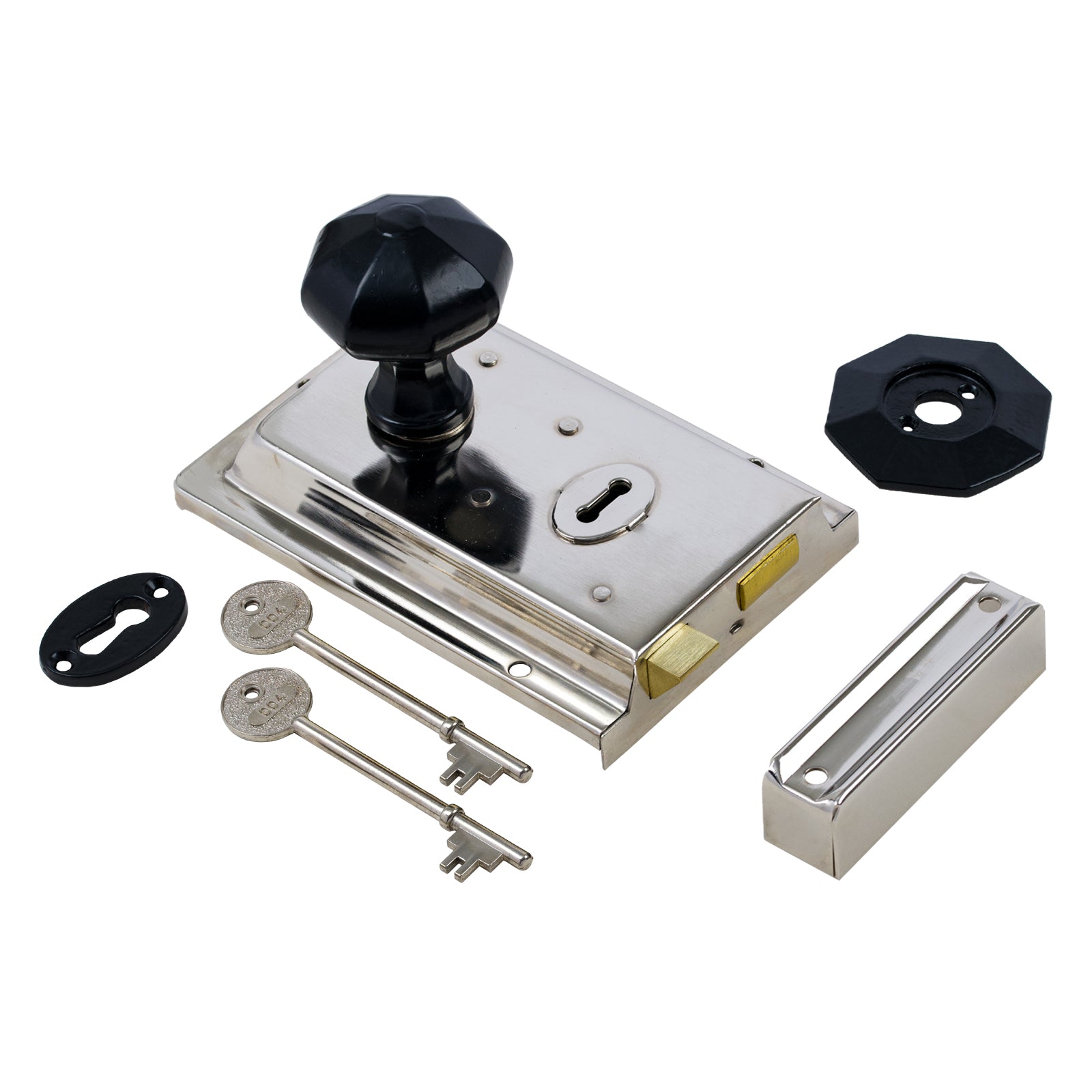 Classic Polished Nickel Rim Lock & Knob Sets