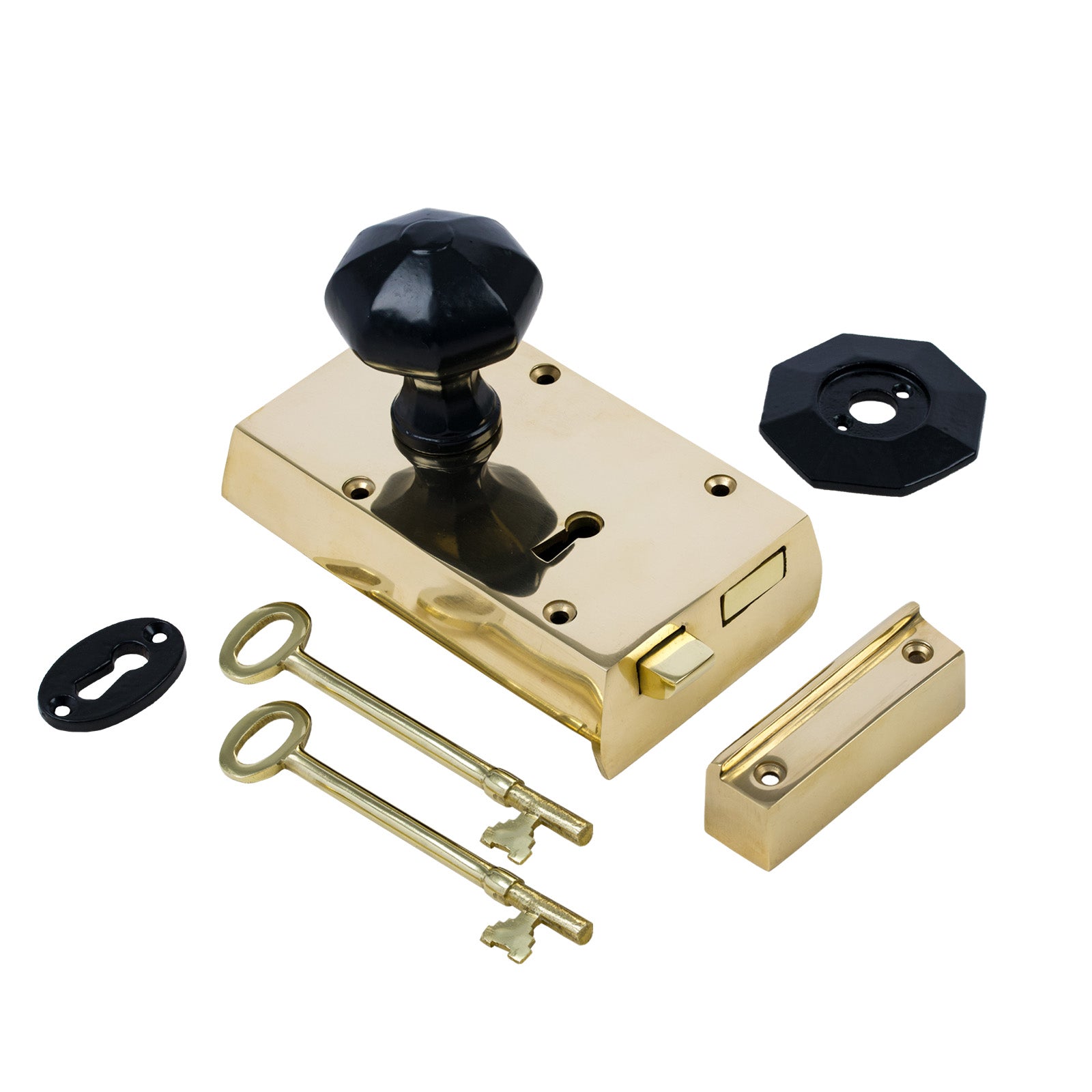 Small Brass Rim Lock & Knob Sets