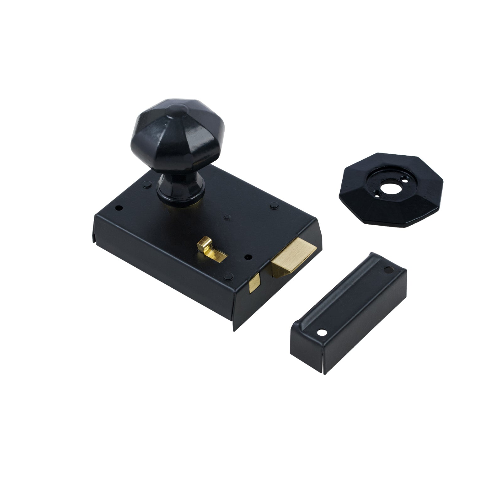 Classic Black Bathroom Rim Lock & Knob Sets