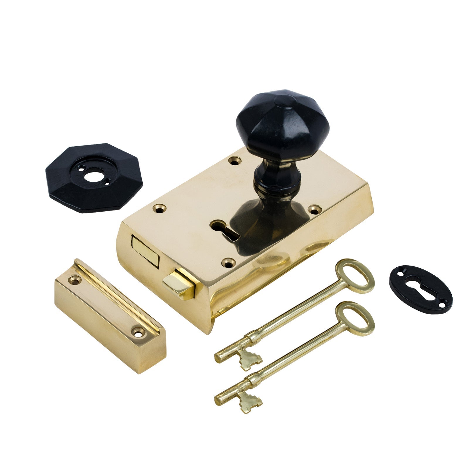 Small Brass Rim Lock & Knob Sets