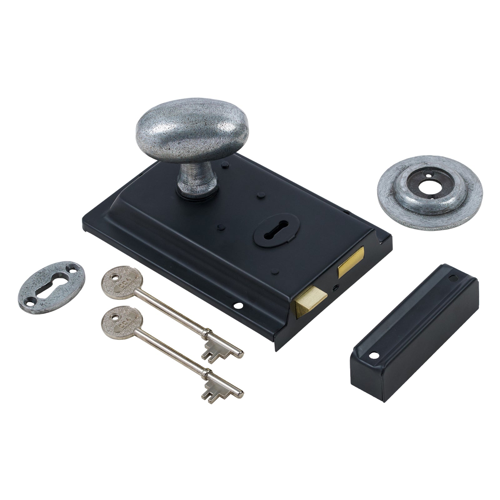 Classic Black Rim Lock & Knob Sets