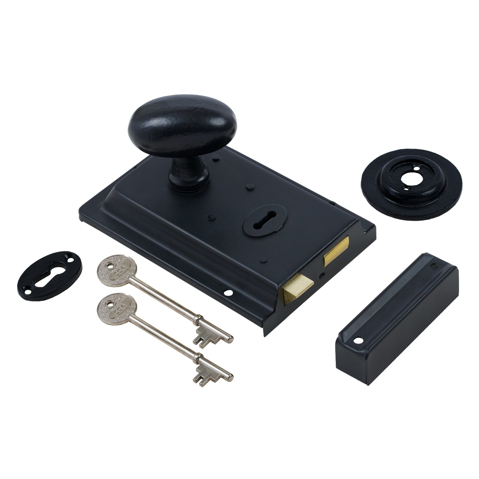 Classic Black Rim Lock & Knob Sets