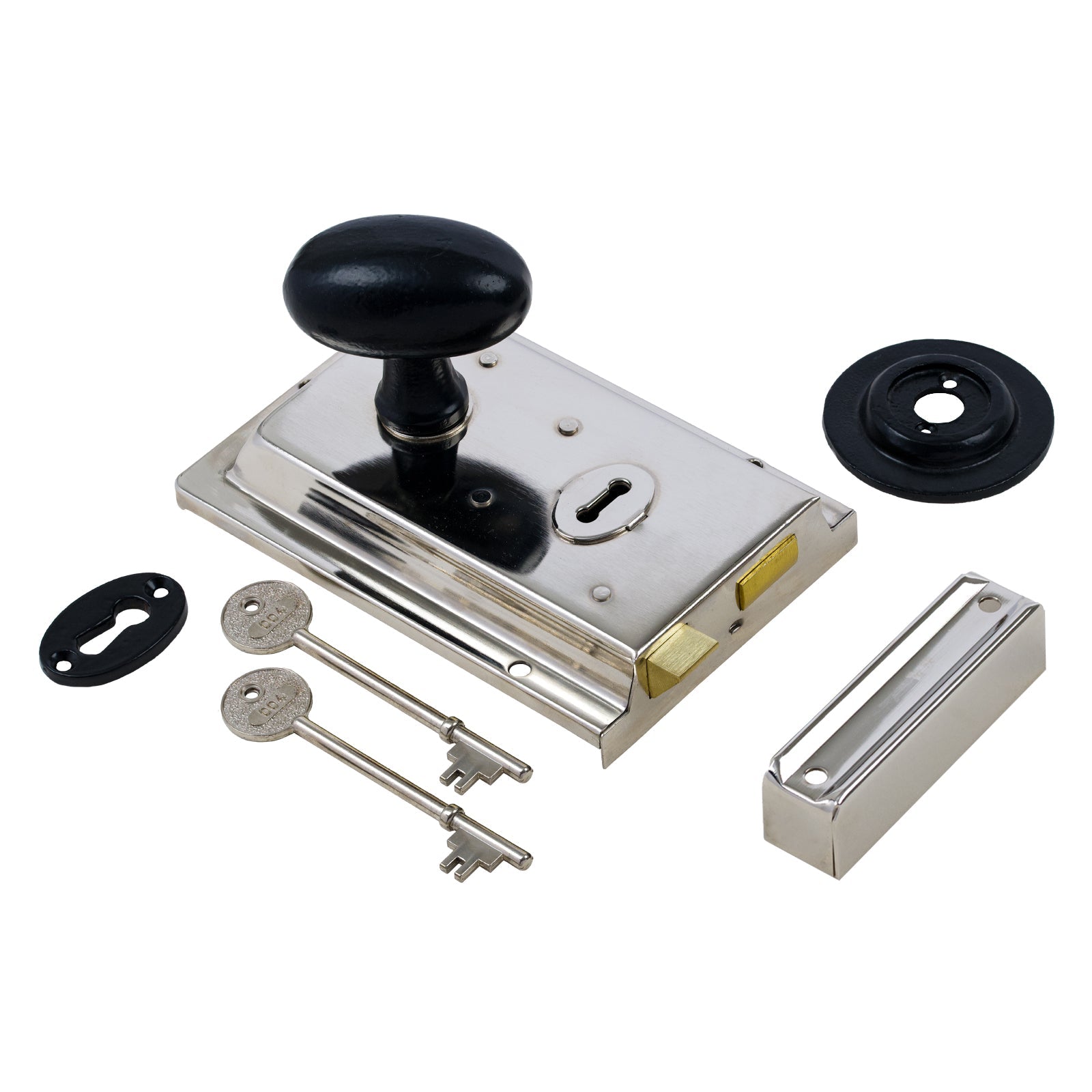 Classic Polished Nickel Rim Lock & Knob Sets