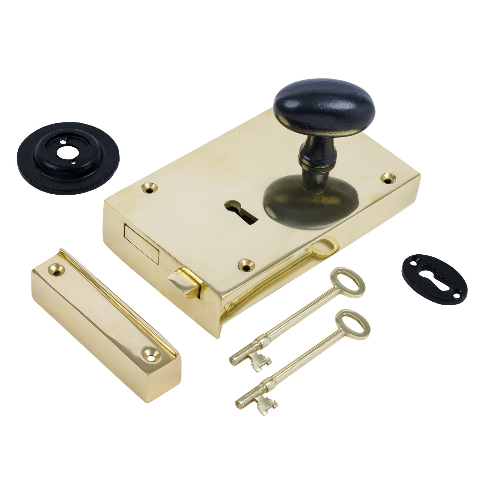 Large Brass Rim Lock & Knob Sets