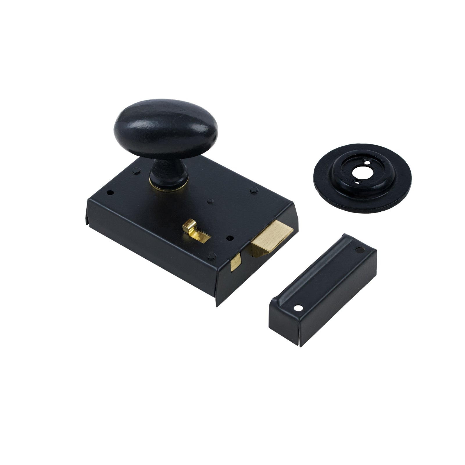 Classic Black Bathroom Rim Lock & Knob Sets