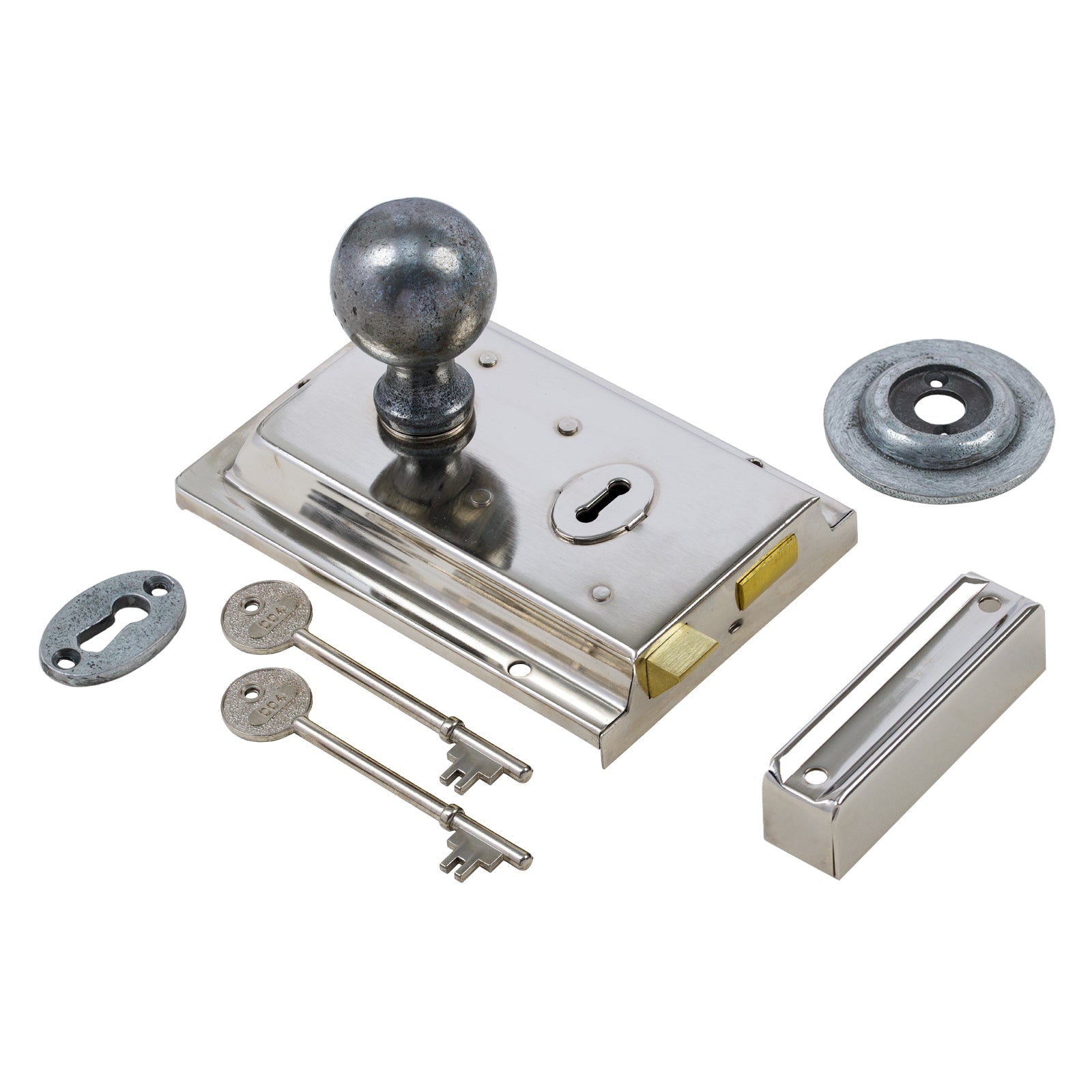 Classic Polished Nickel Rim Lock & Knob Sets