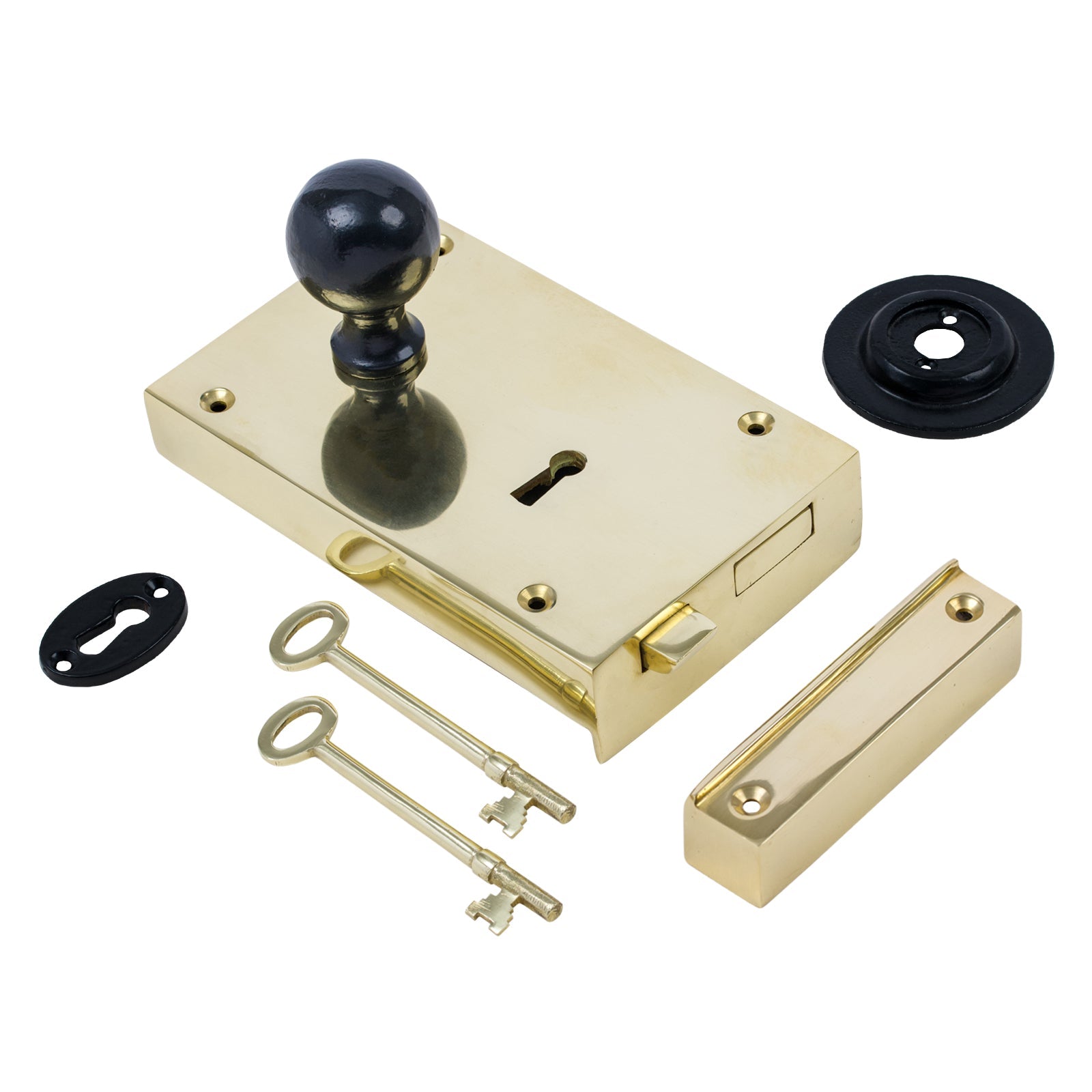 Large Brass Rim Lock & Knob Sets