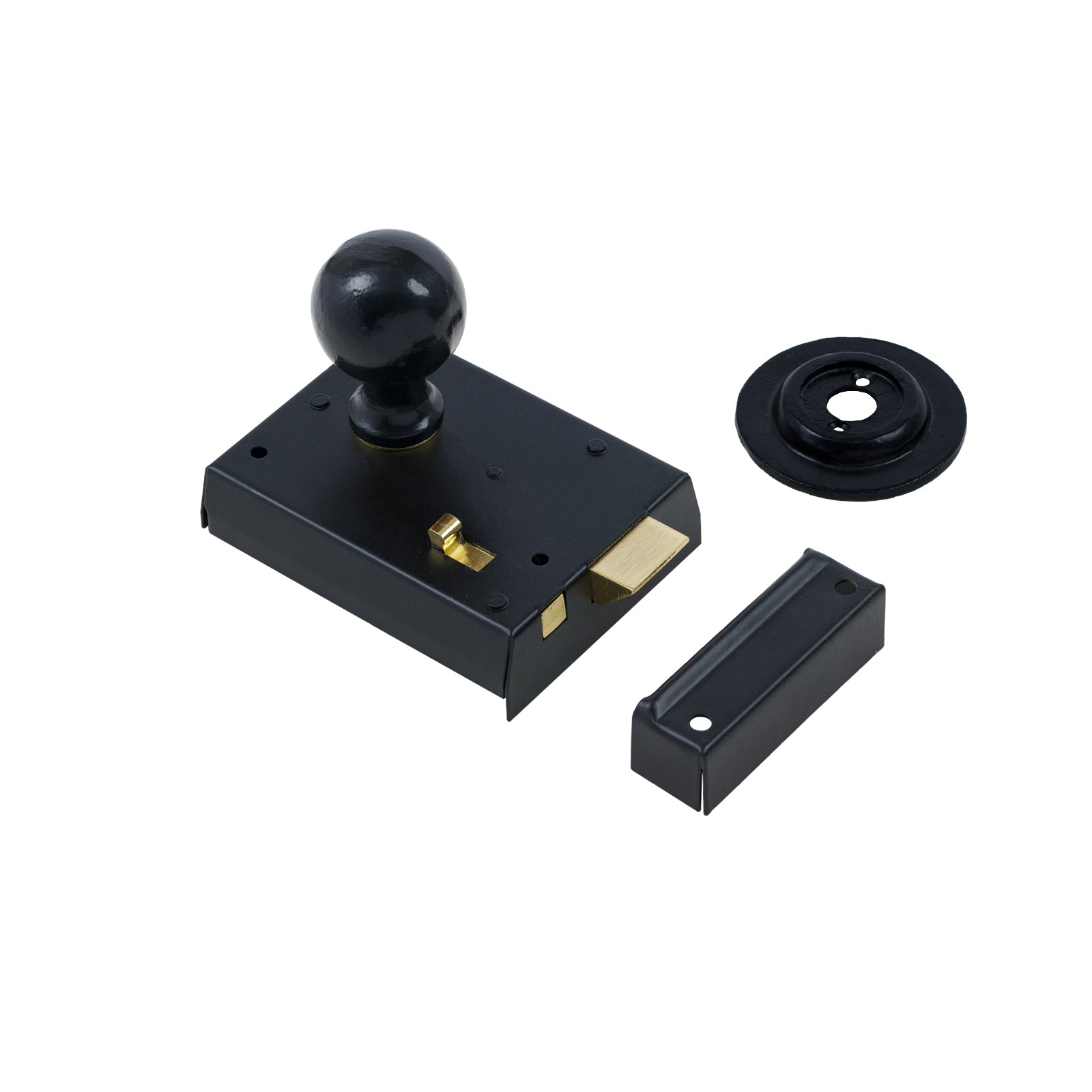 Classic Black Bathroom Rim Lock & Knob Sets