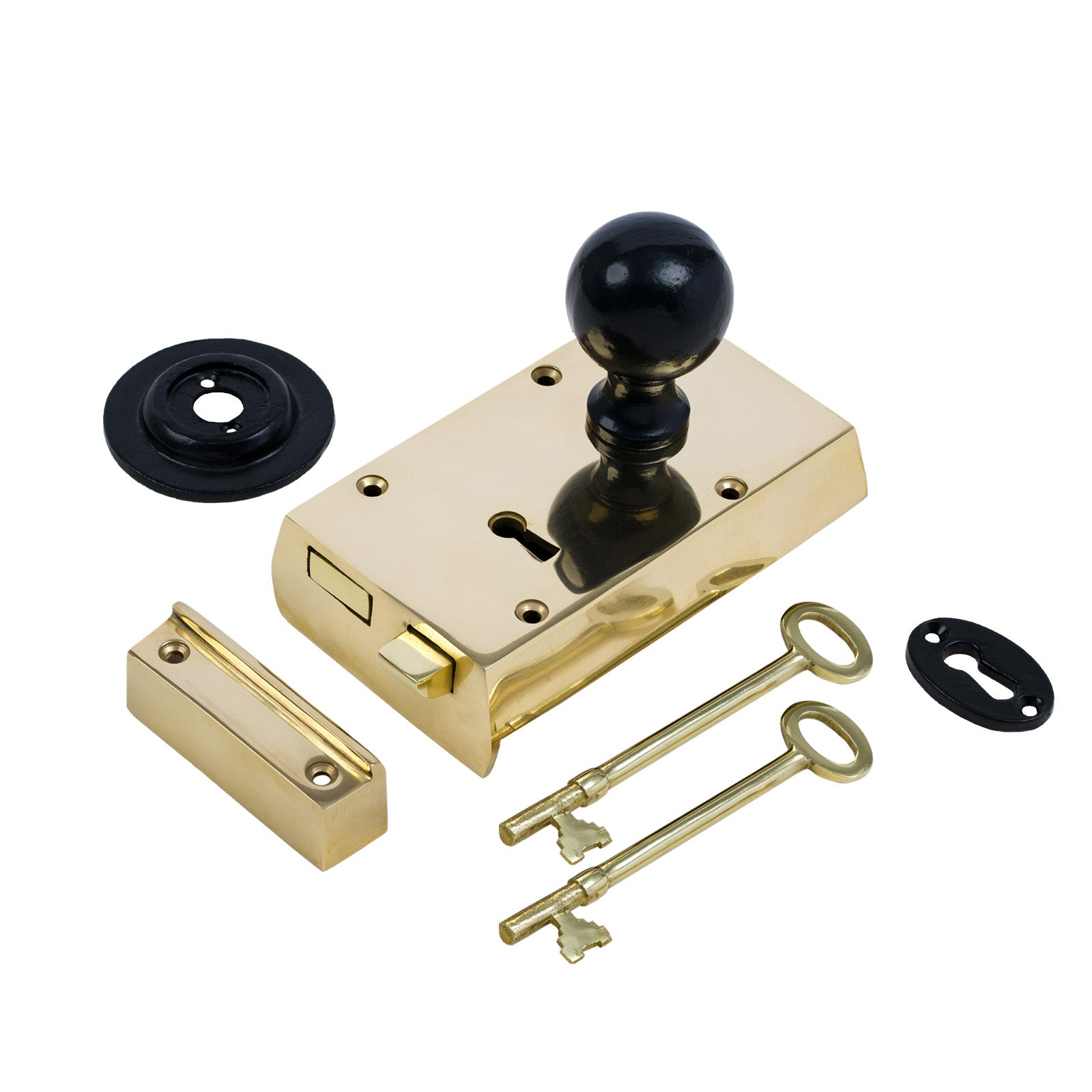 Small Brass Rim Lock & Knob Sets