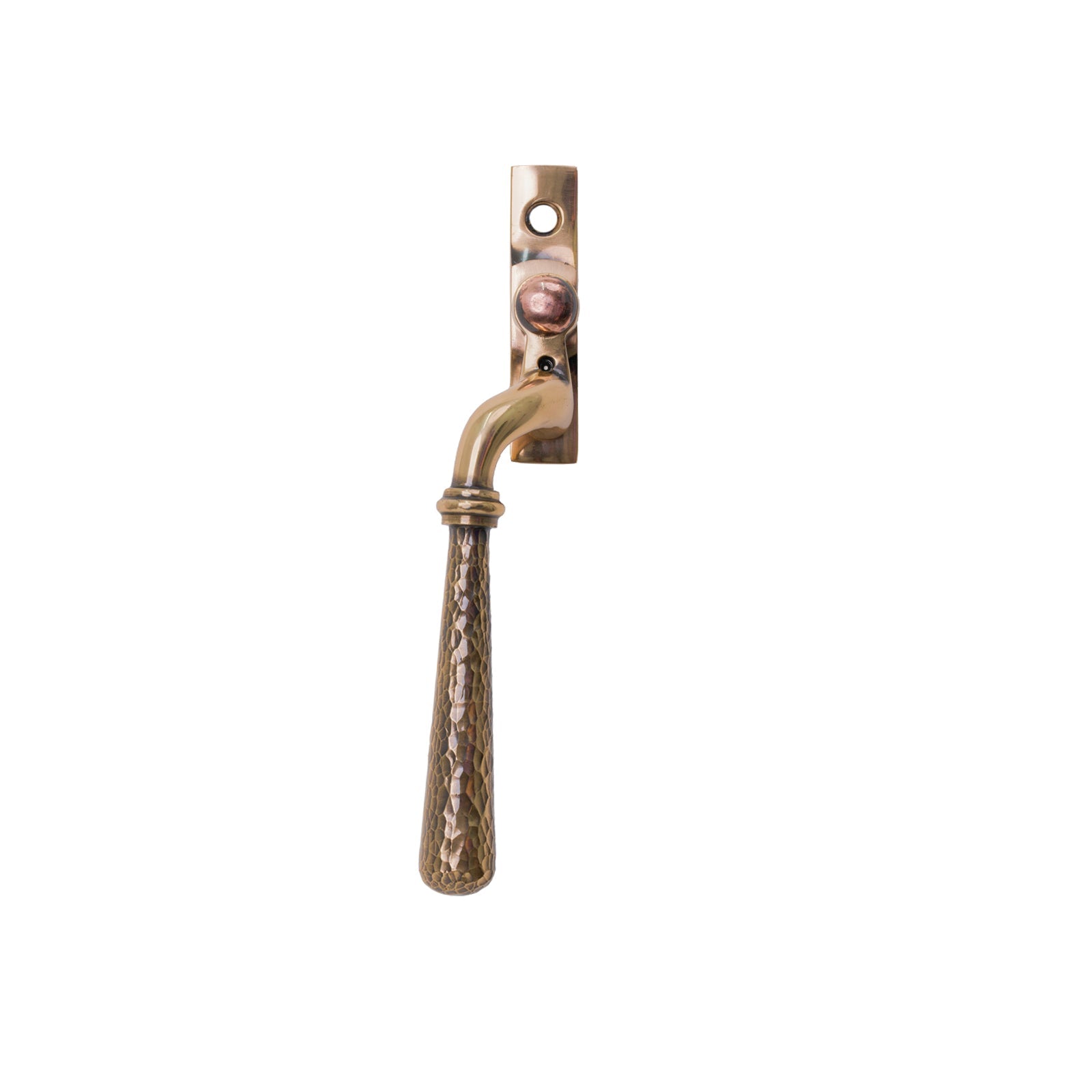 LH Polished Bronze Hammered Newbury Espagnolette