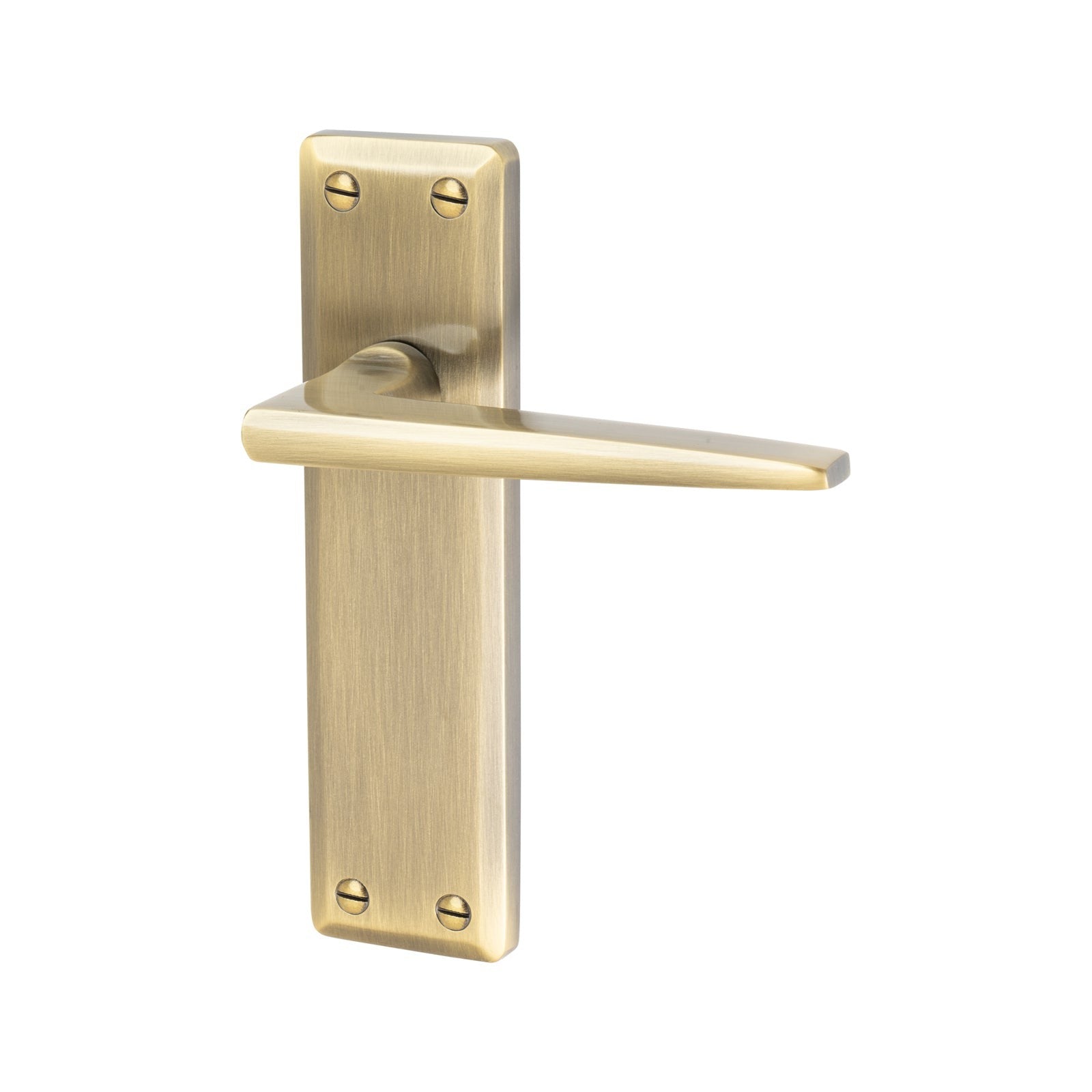 Kendal Door Handles On Plate Latch Handle in Aged Brass SHOW