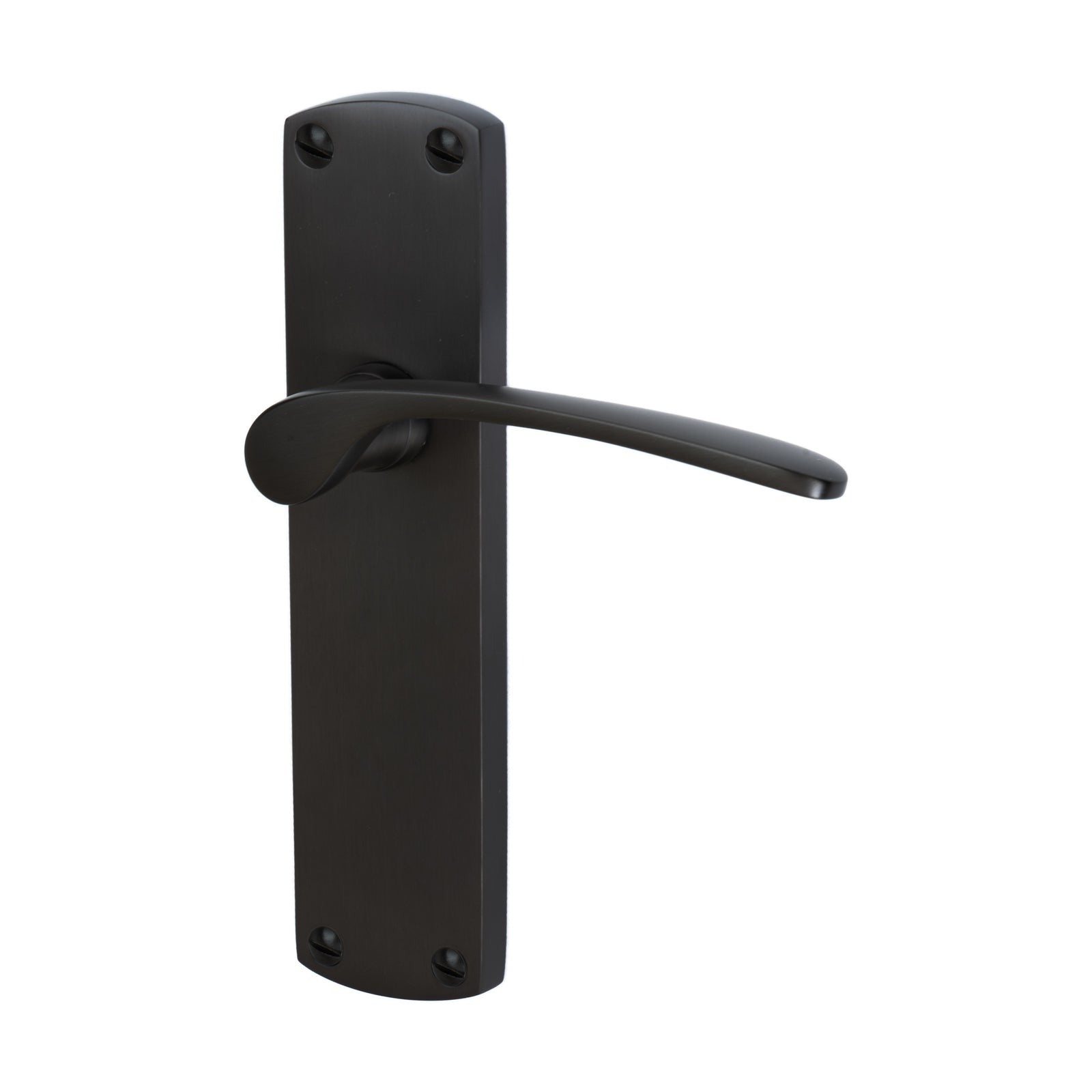 Diplomat Door Handles On Plate Latch Handle in Matt Bronze SHOW