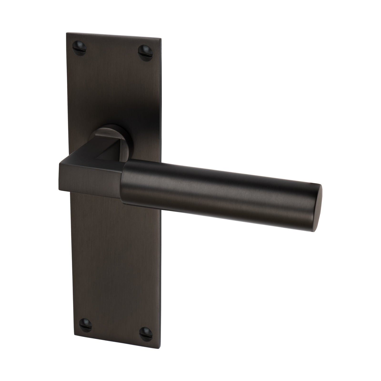 Bauhaus Door Handles On Plate Latch Handle in Matt Bronze SHOW