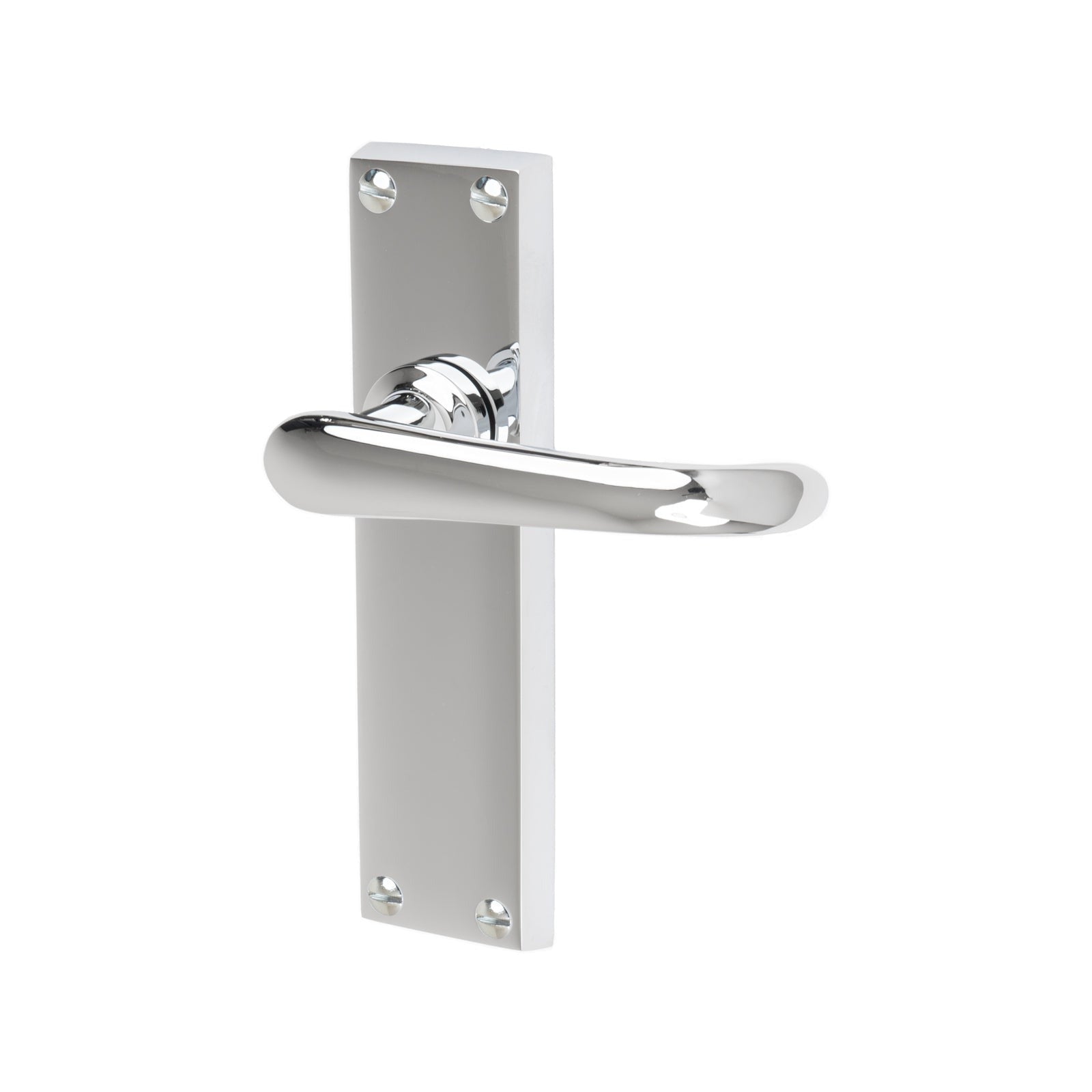 Windsor Door Handles On Plate Latch Handle in Polished Chrome SHOW