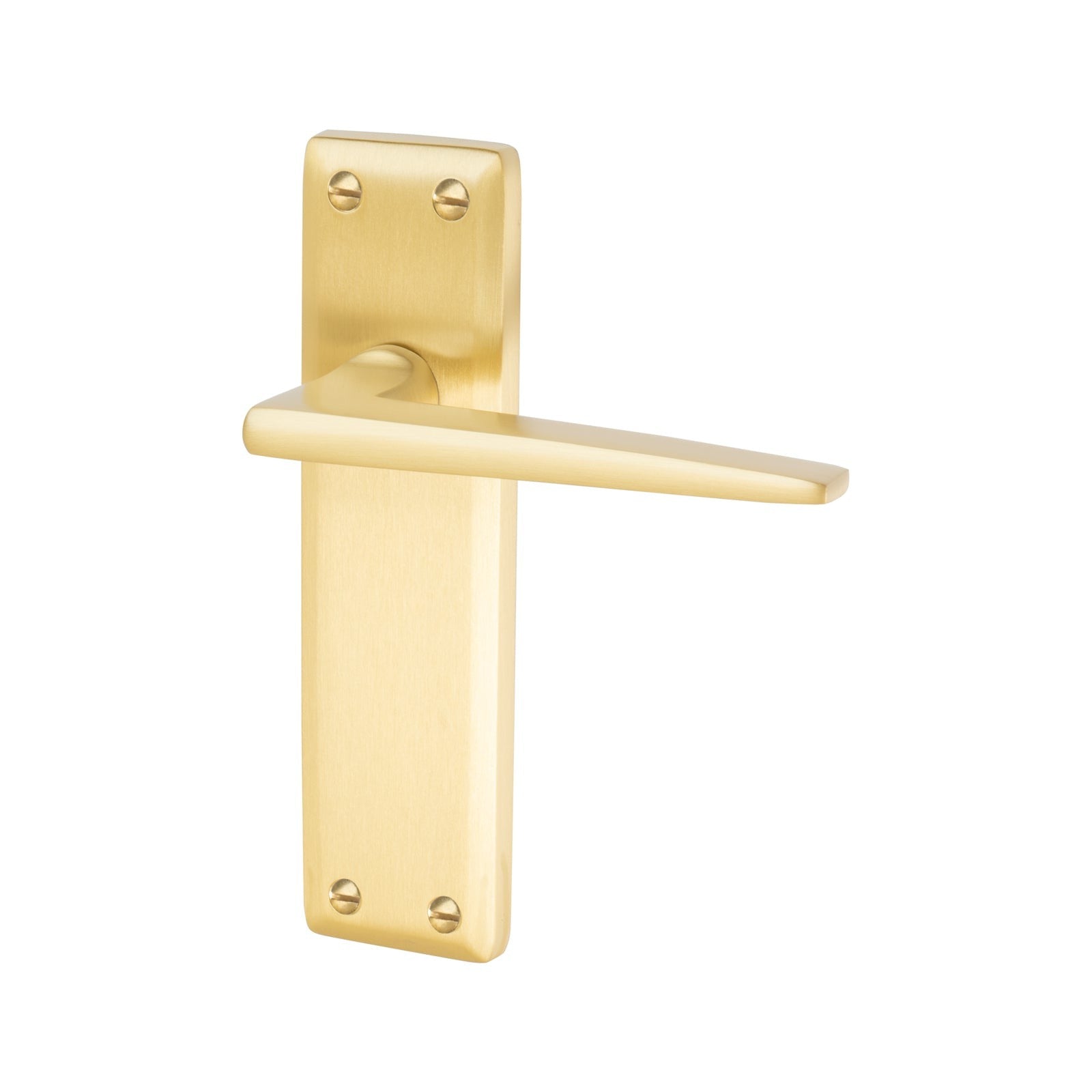 Kendal Door Handles On Plate Latch Handle in Satin Brass SHOW