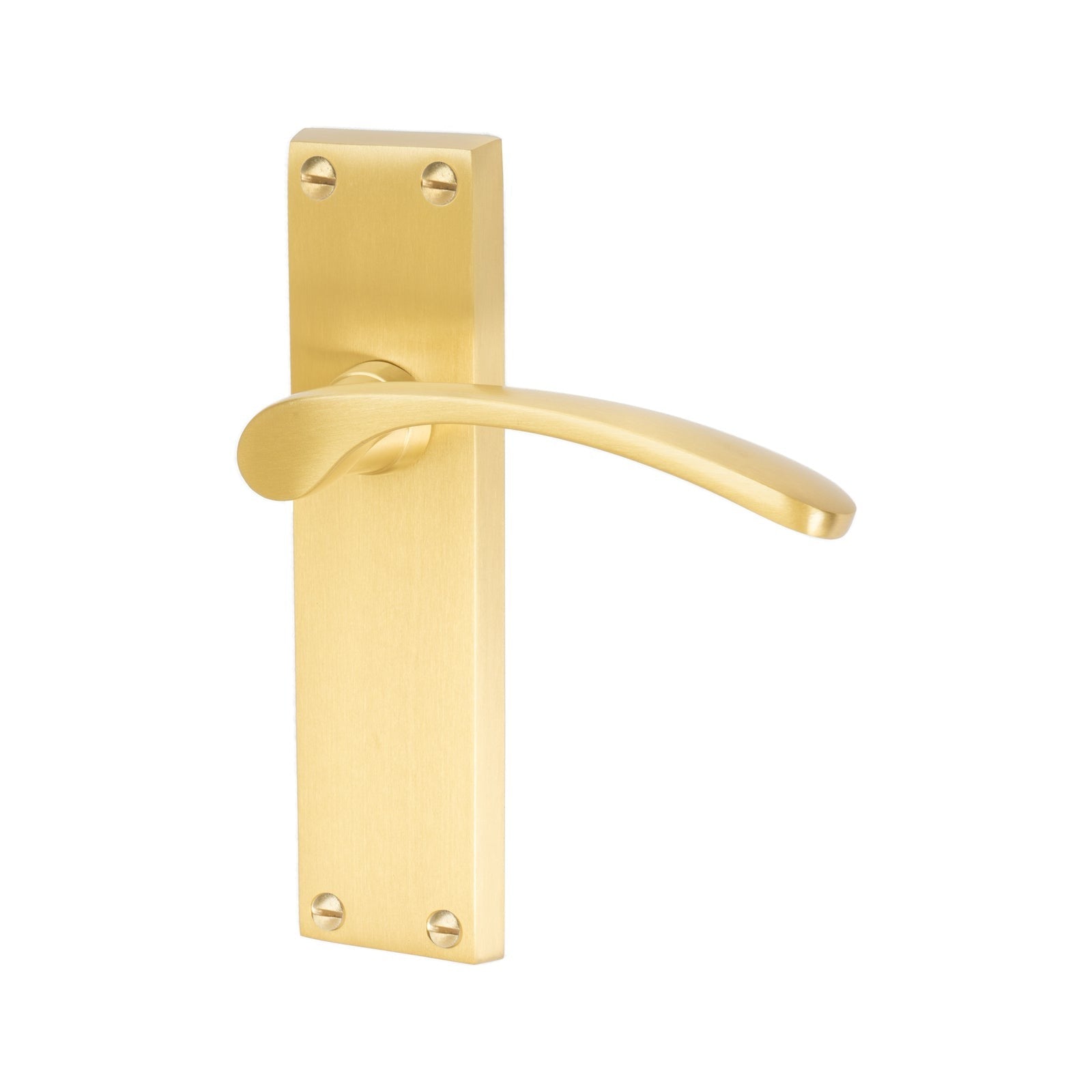 Sophia Door Handles On Plate Latch Handle in Satin Brass SHOW