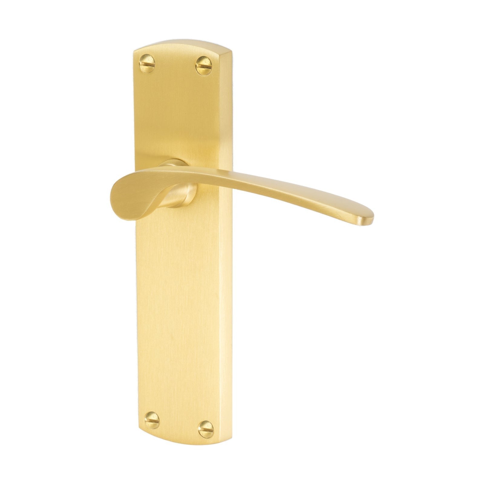 Diplomat Door Handles On Plate Latch Handle in Satin Brass SHOW