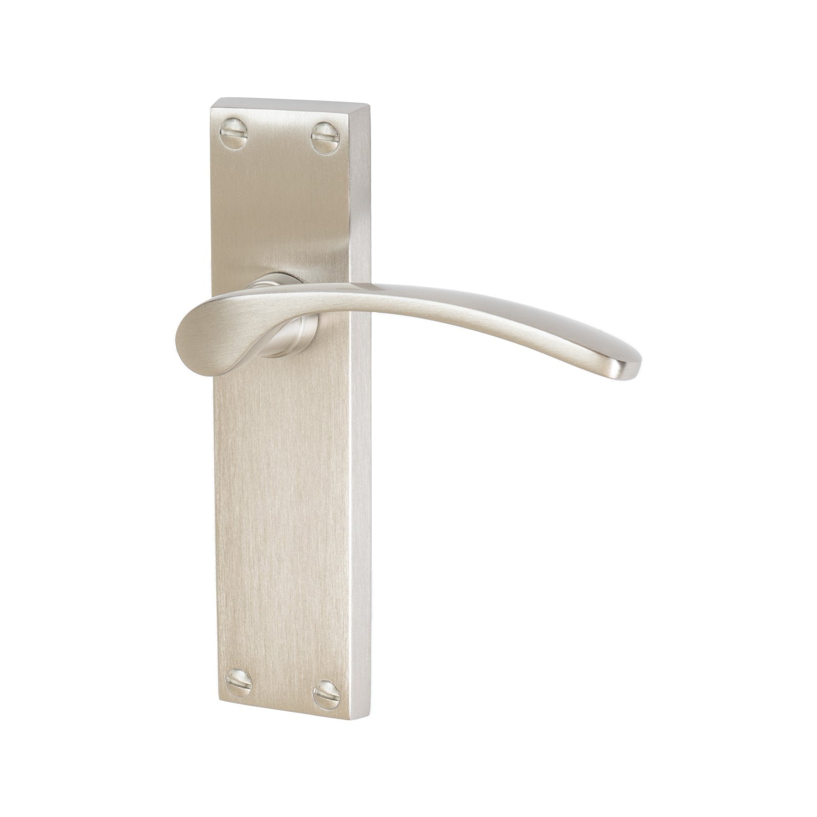 Sophia Door Handles On Plate Latch Handle in Satin Nickel SHOW