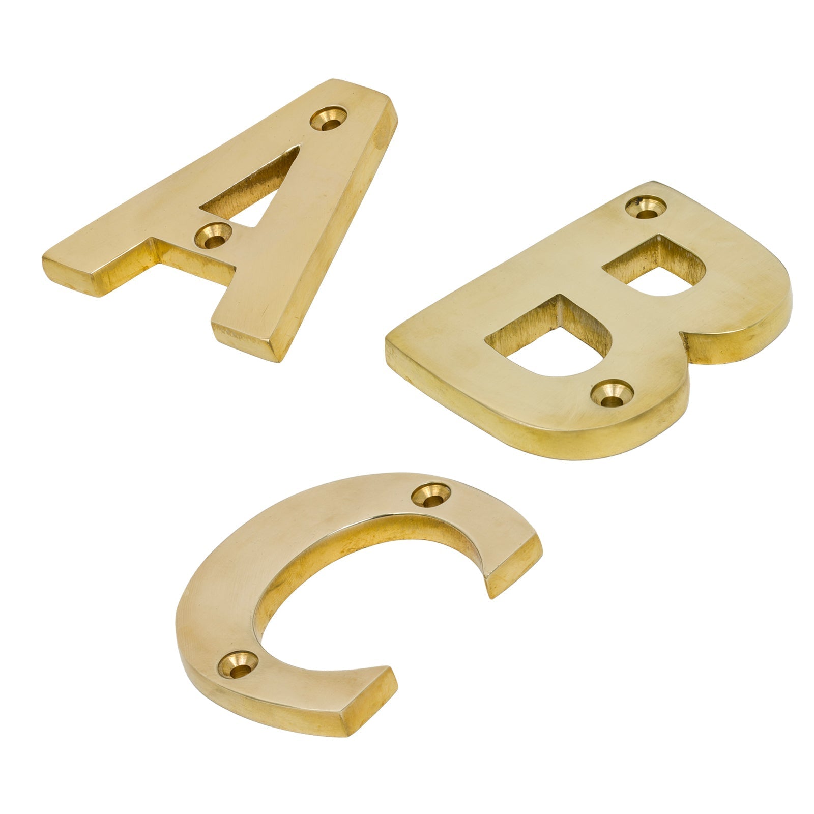 Level Image of Polished Brass Front Door Letters