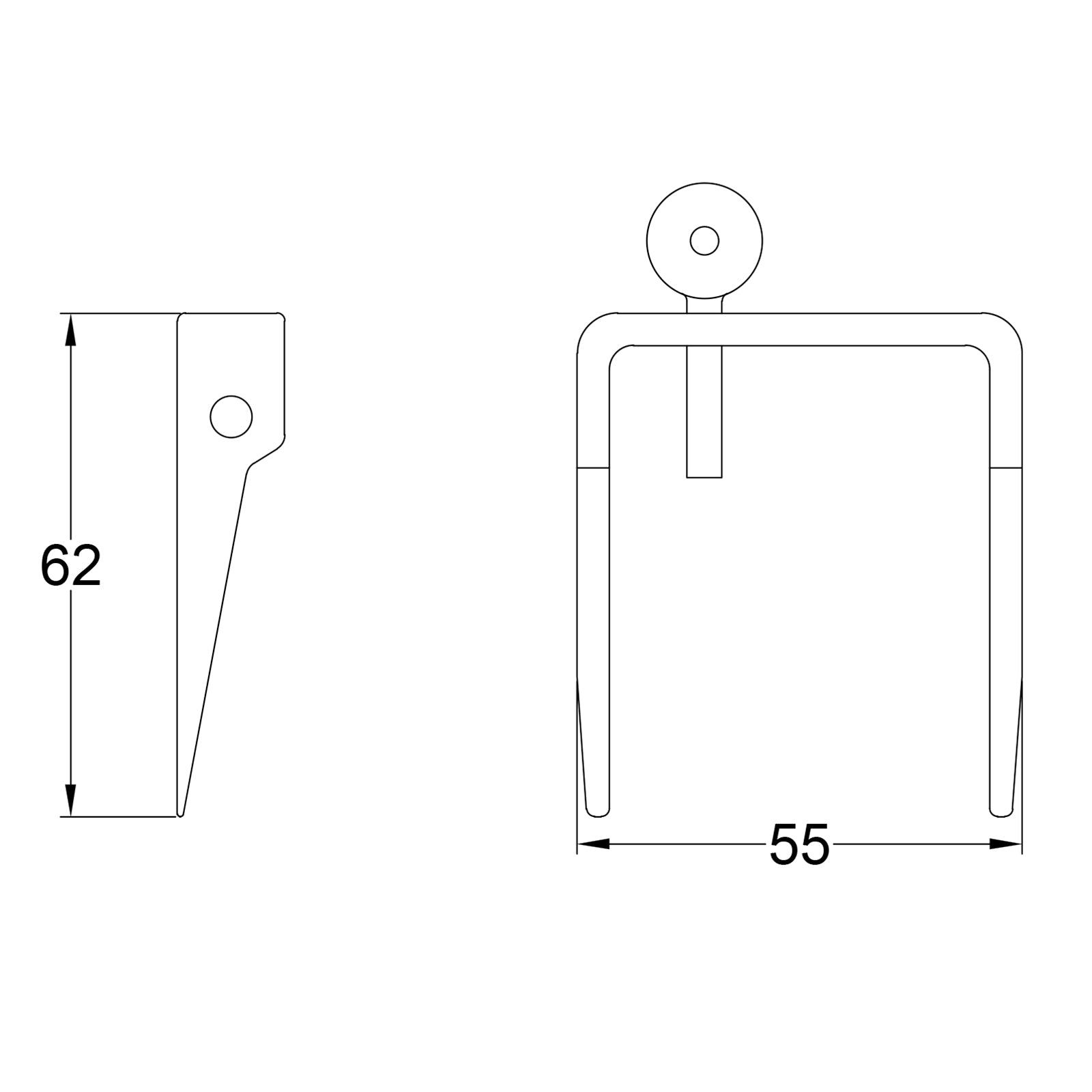 Knock-in locking staple dimension drawing SHOW