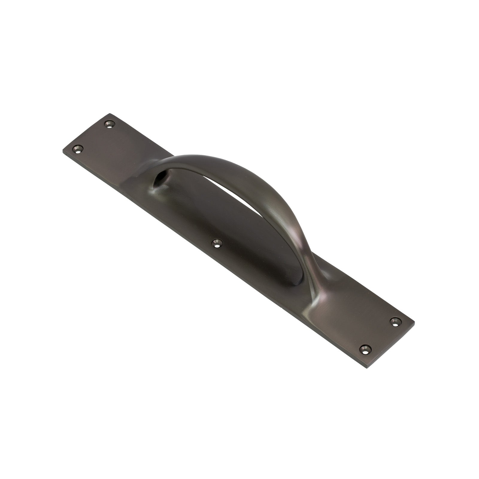 SHOW Image of 303mm Matt Bronze Door Pull Handle on Low Profile Back Plate