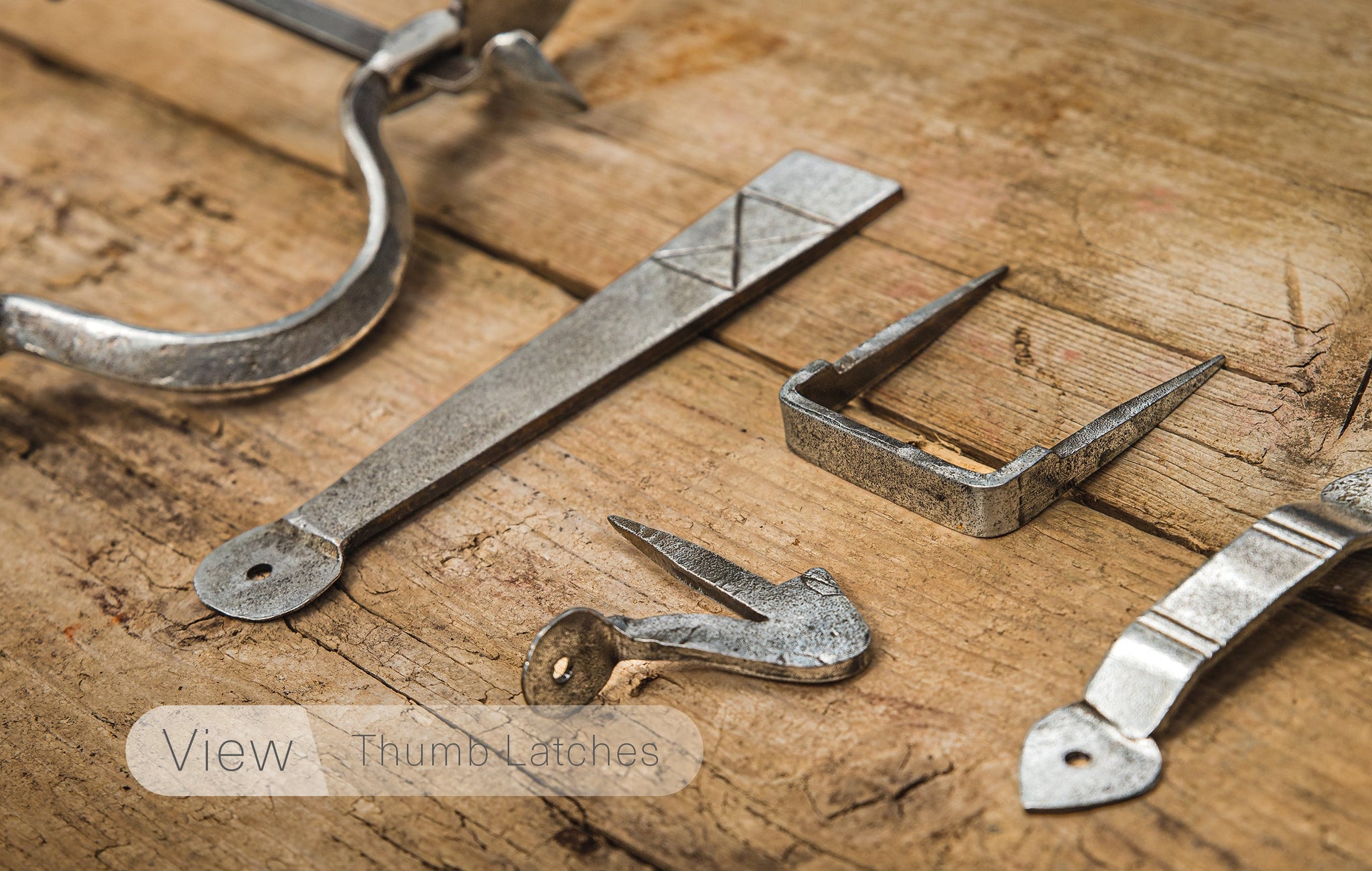 Hand Forged Thumb Latches, Pewter Suffolk Latches