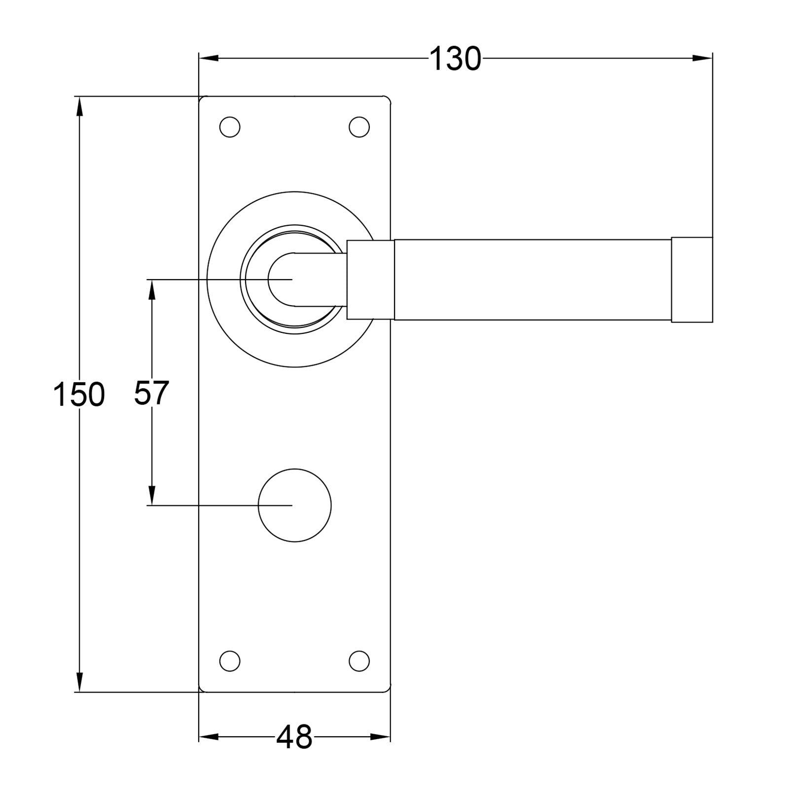 Milton Pewter Door Handles On Narrow Backplate Oak bathroom SHOW