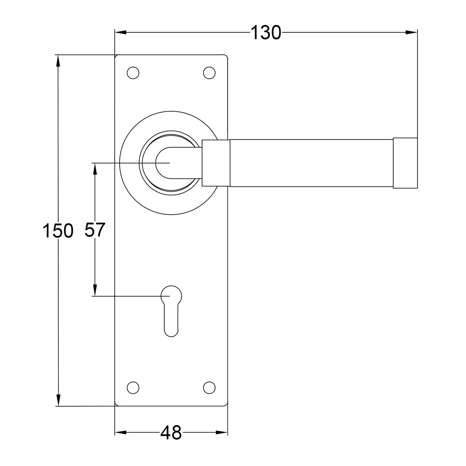 Milton Pewter Door Handles On Narrow Backplate Oak Lock SHOW