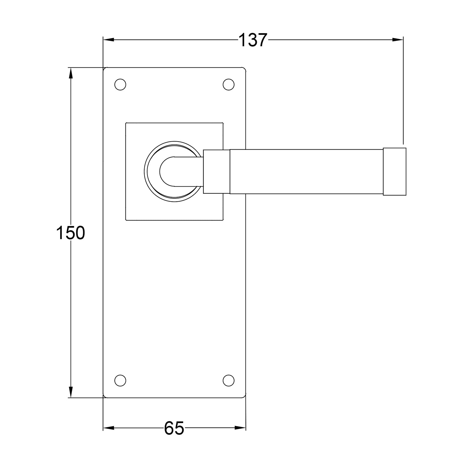 Milton Pewter Door Handles On Wide Backplate Walnut Long Latch JPEG Drawing SHOW