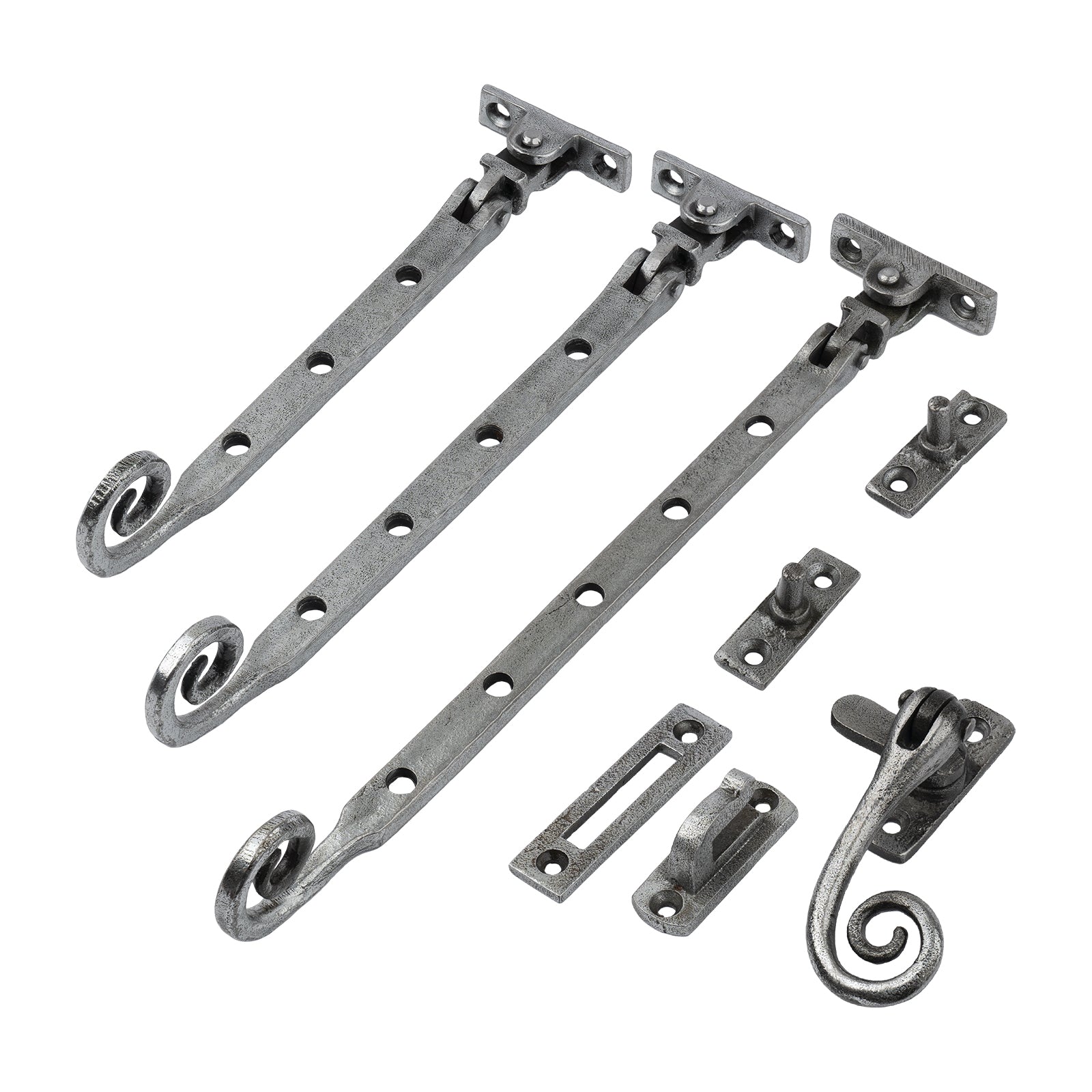 Pewter Monkey Tail Casement Window Furniture SHOW