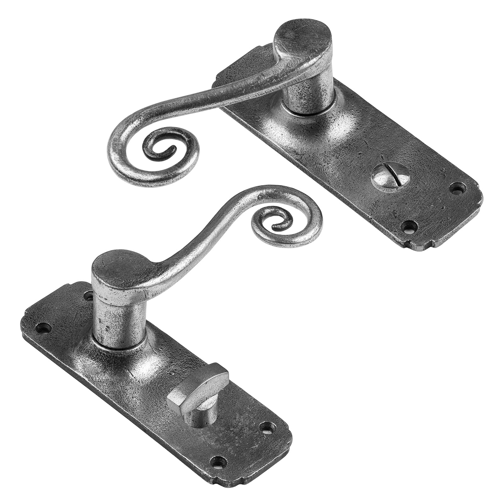 Monkey Tail pewter bathroom door handle SHOW