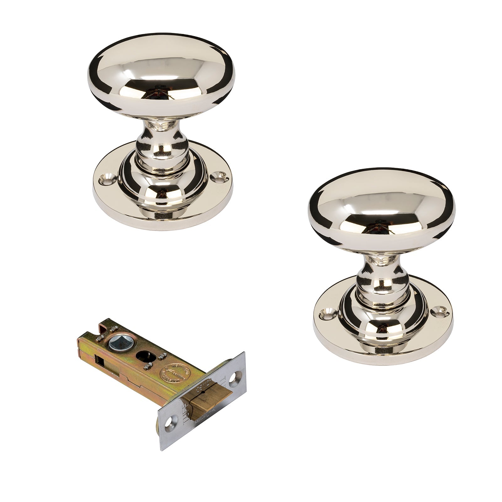 Oval Nickel Door Knobs 3 inch latch set