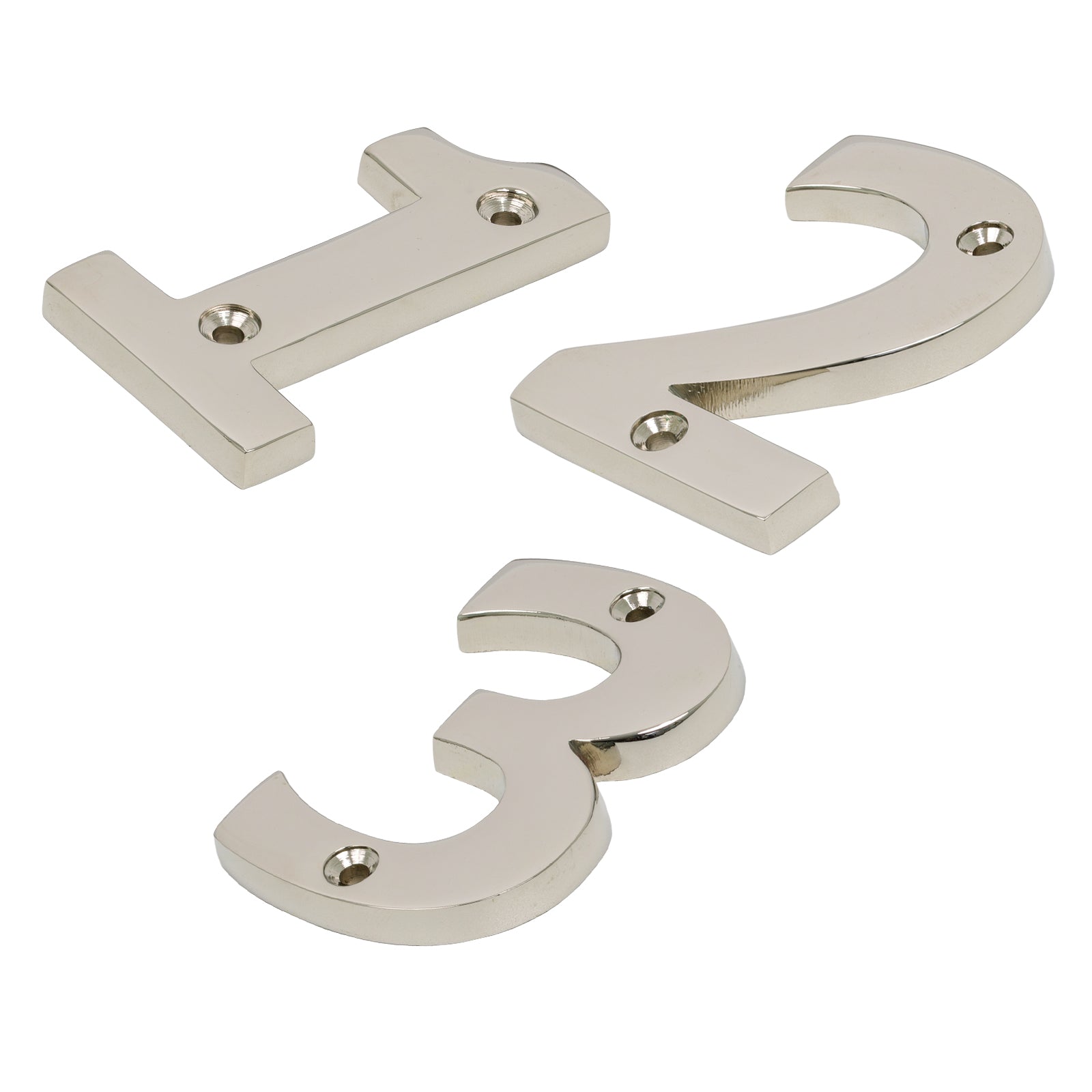 Polished Nickel Front Door Numerals