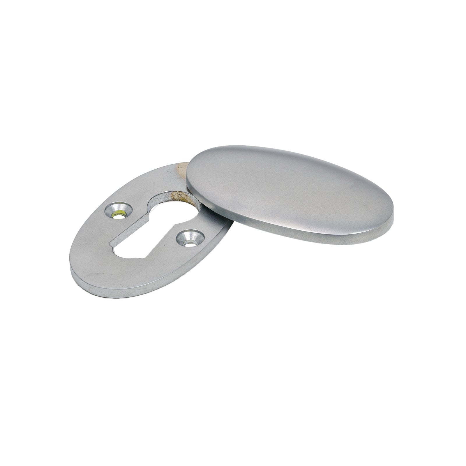 Satin Chrome Oval Covered Escutcheon