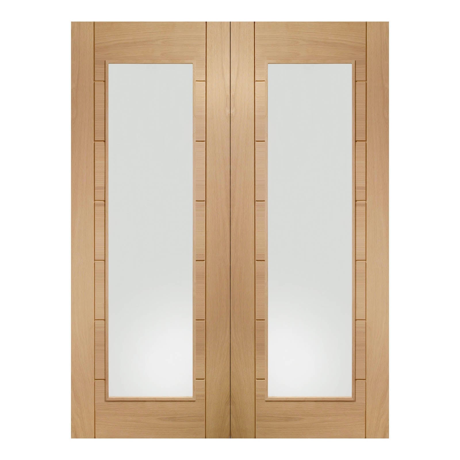 Internal Oak Palermo Double Door with Clear Glass