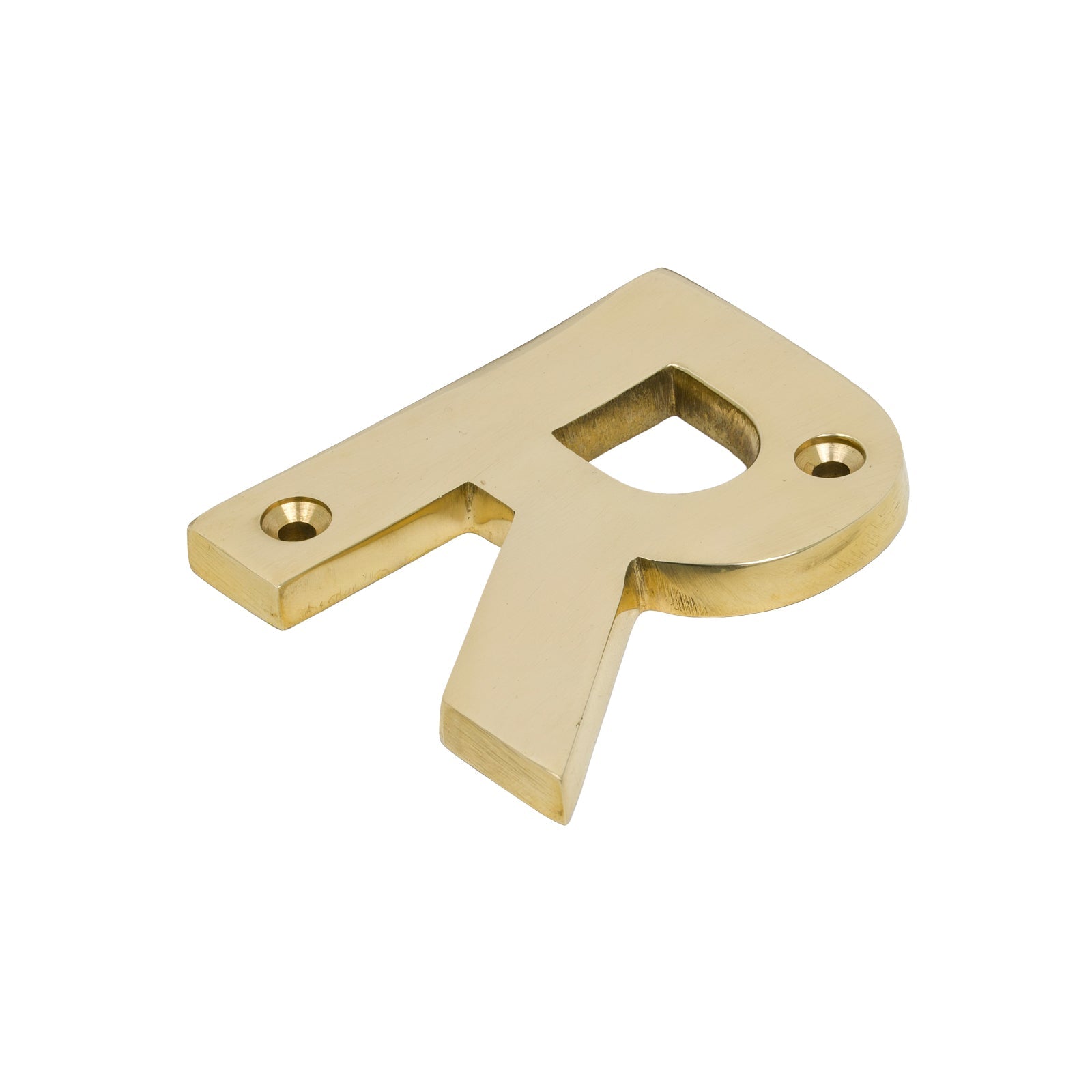 SHOW Image of Polished Brass Front Door Letter R