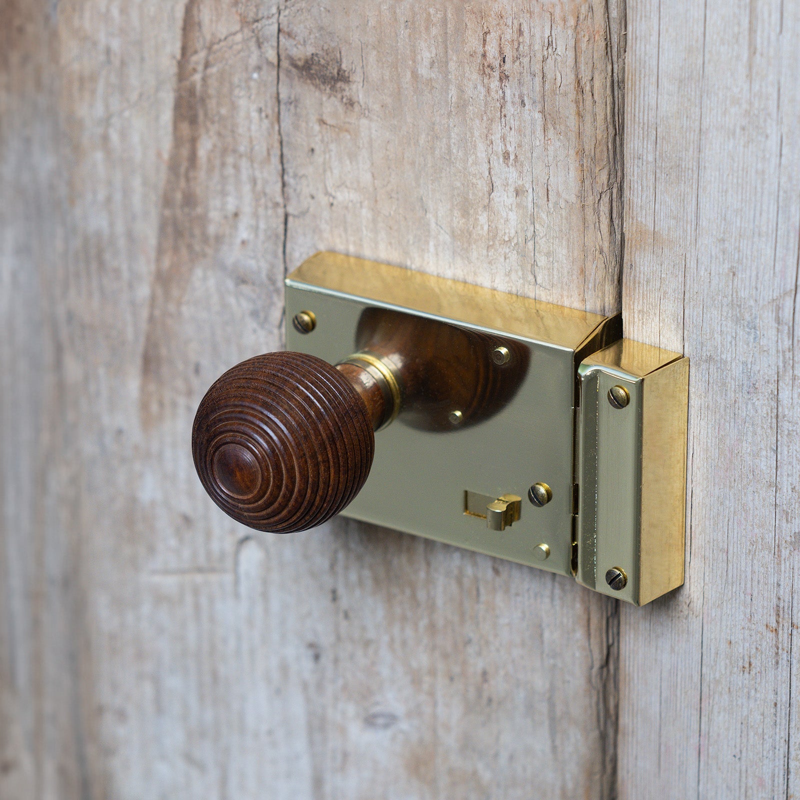 SHOW Classic Polished Brass Bathroom Rim Lock Lifestyle