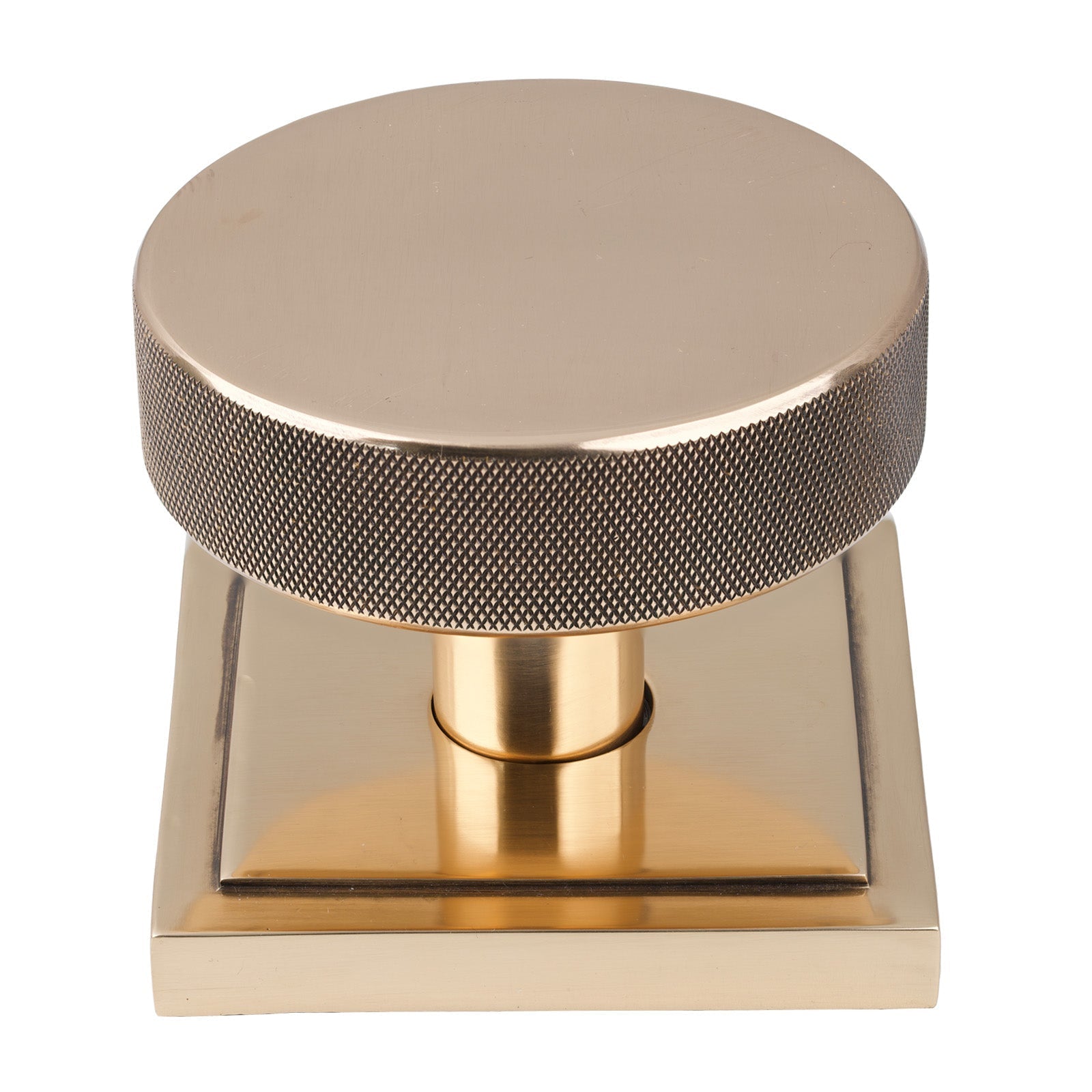 Polished Bronze Square Brompton Centre Door Knob