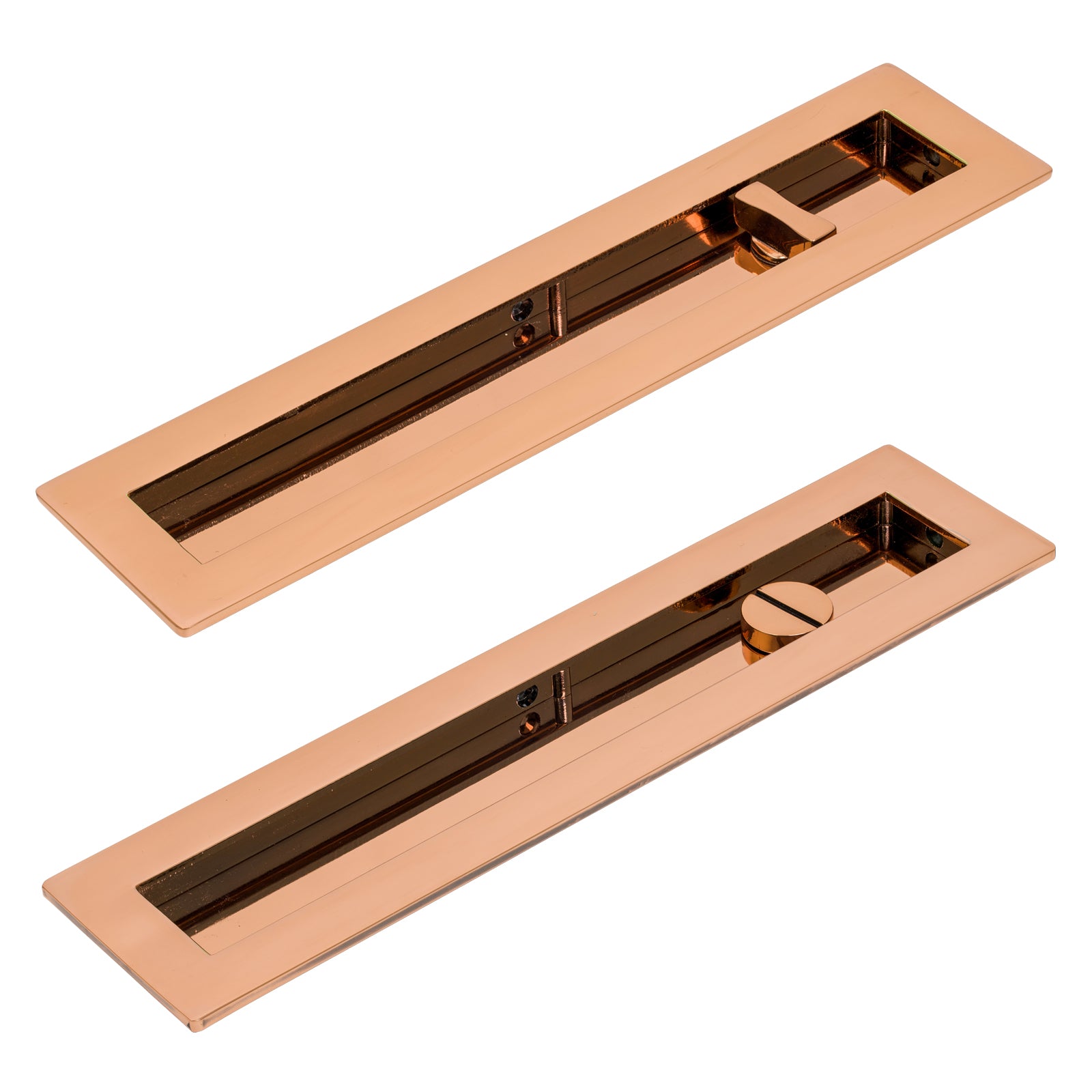 Plain Rectangular Flush Pull - Privacy Set