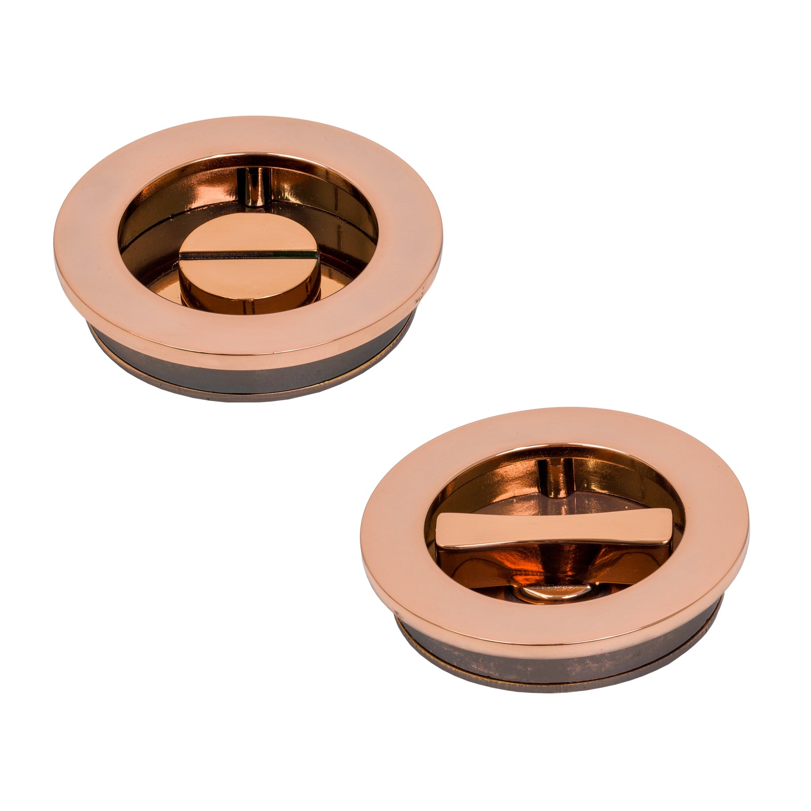 Plain Round Flush Pull - Privacy Set