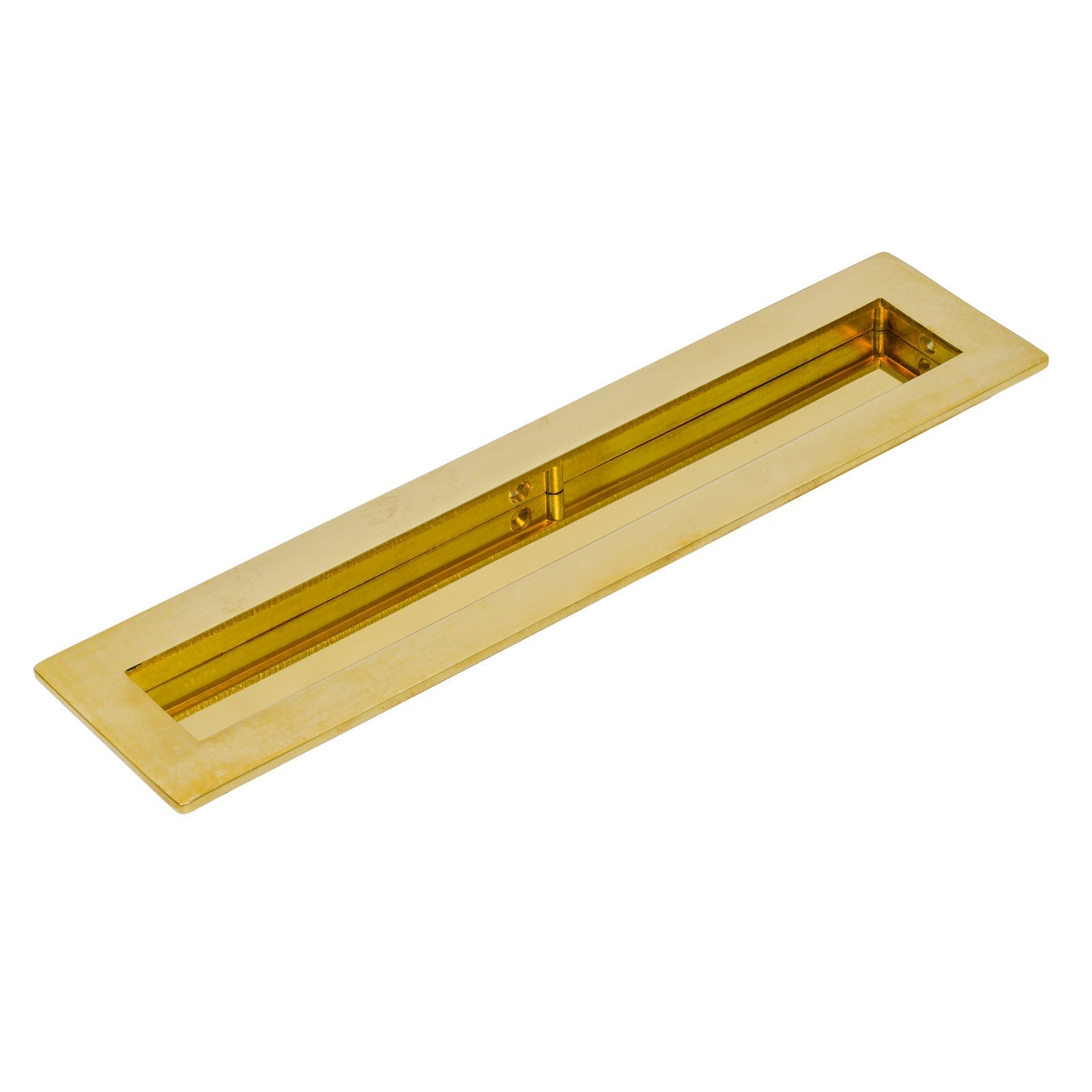 250mm Polished Brass Plain Rectangular Flush Pull 